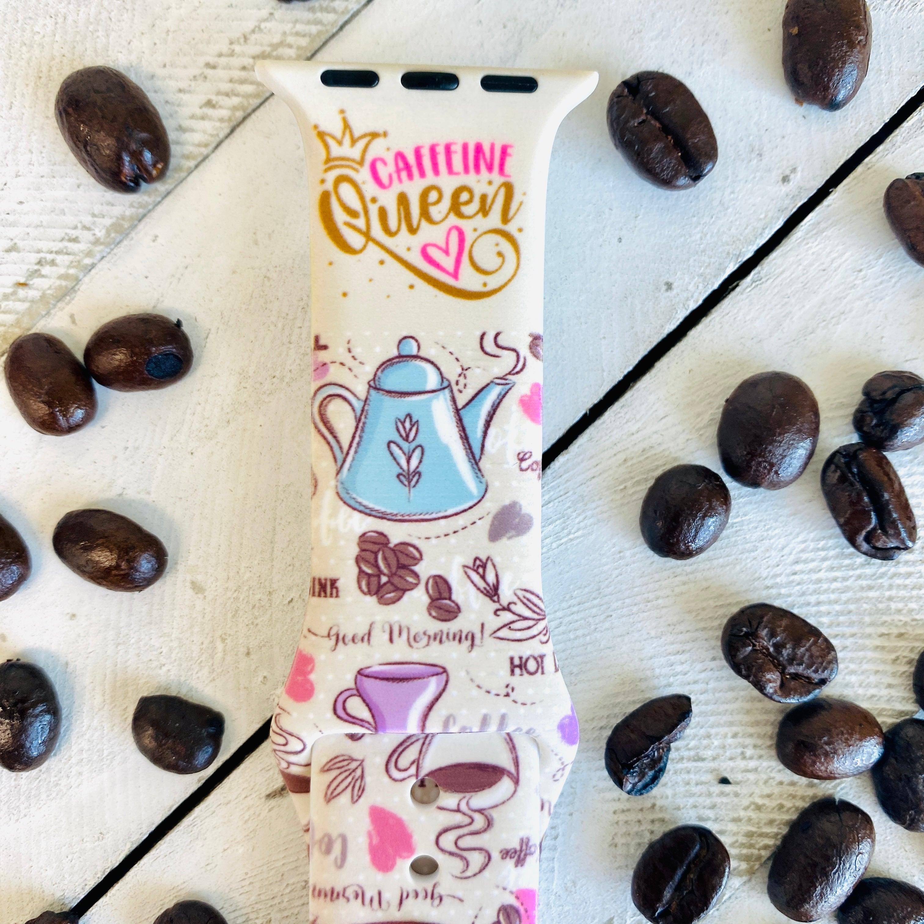 Caffeine Queen Print Silicone Band For Apple Watch - Fancy Bands