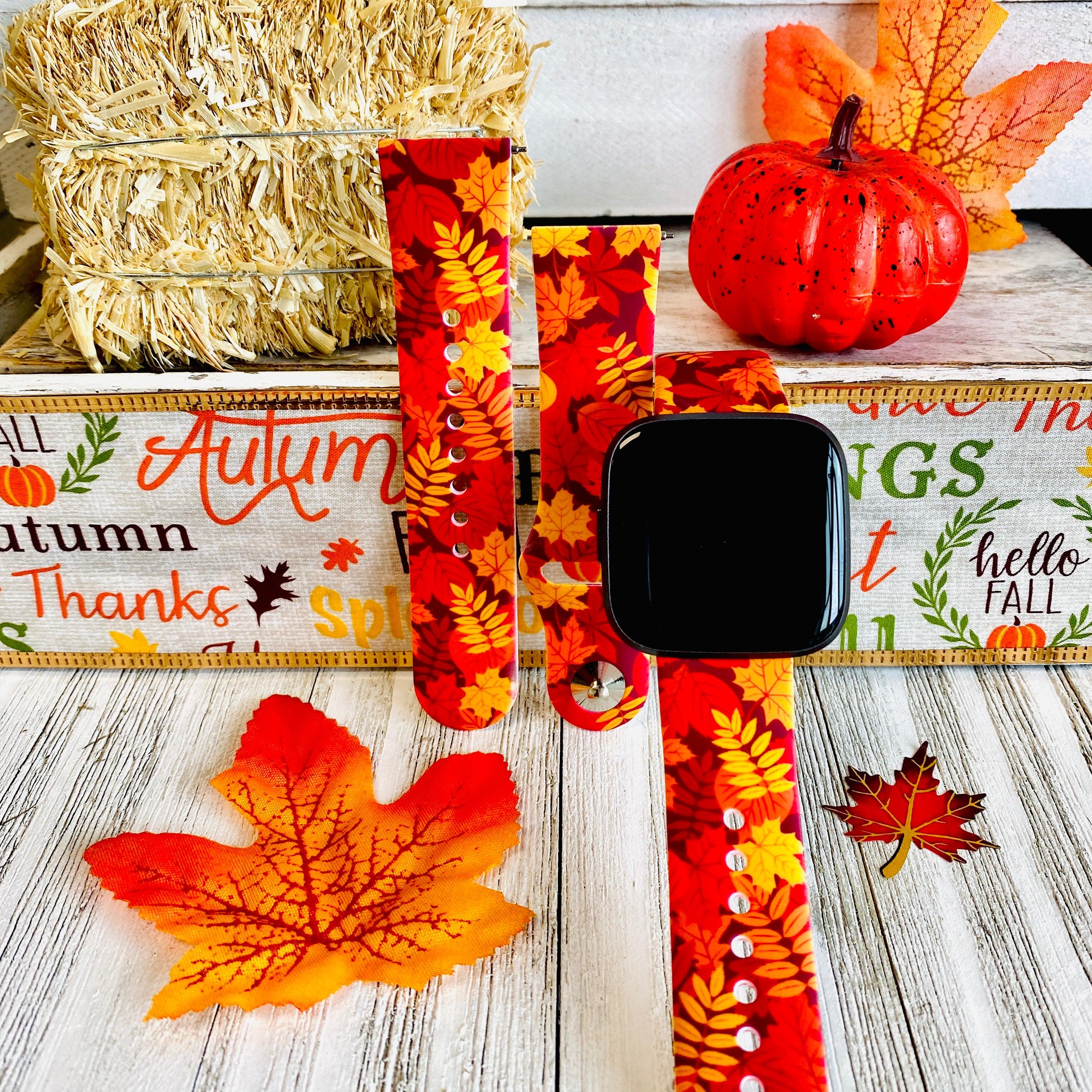 Autumn Leaf Print Silicone Band For Fitbit Versa 1/2 - Fancy Bands