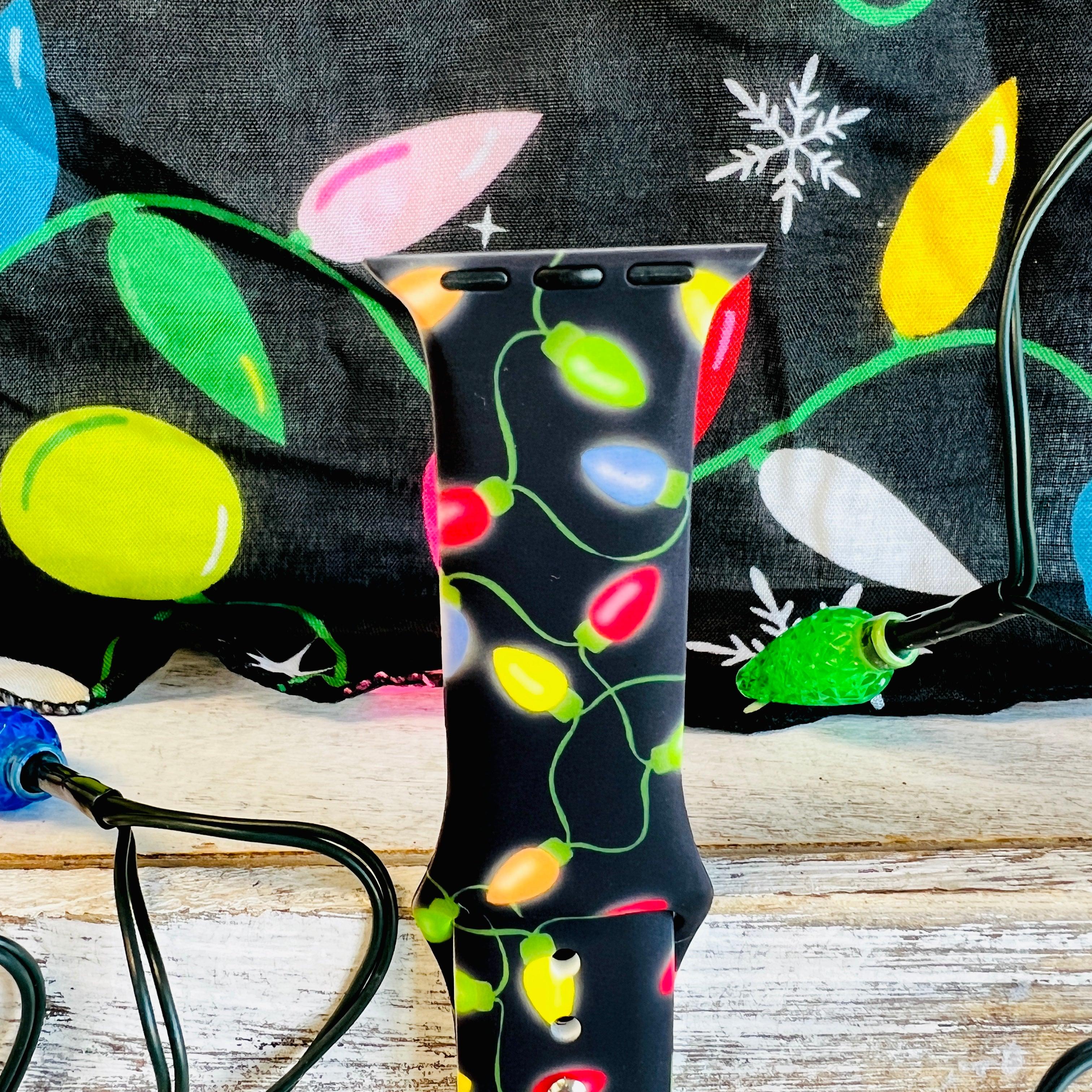 Christmas Lights Print Silicone Band For Apple Watch - Fancy Bands