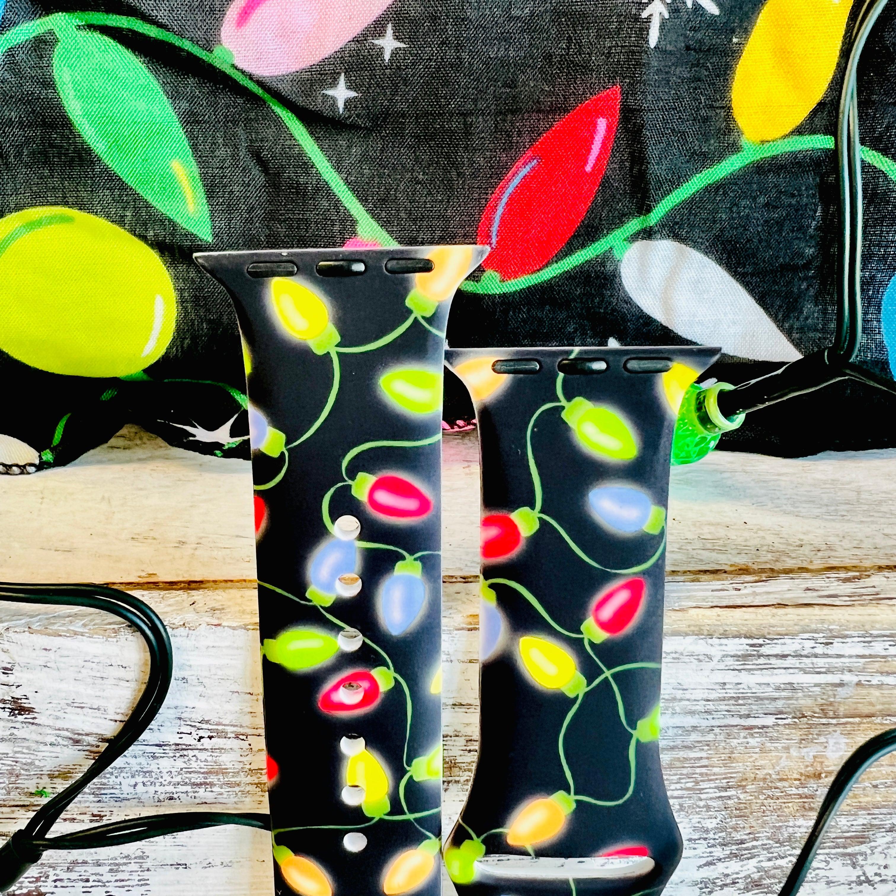 Christmas Lights Print Silicone Band For Apple Watch - Fancy Bands