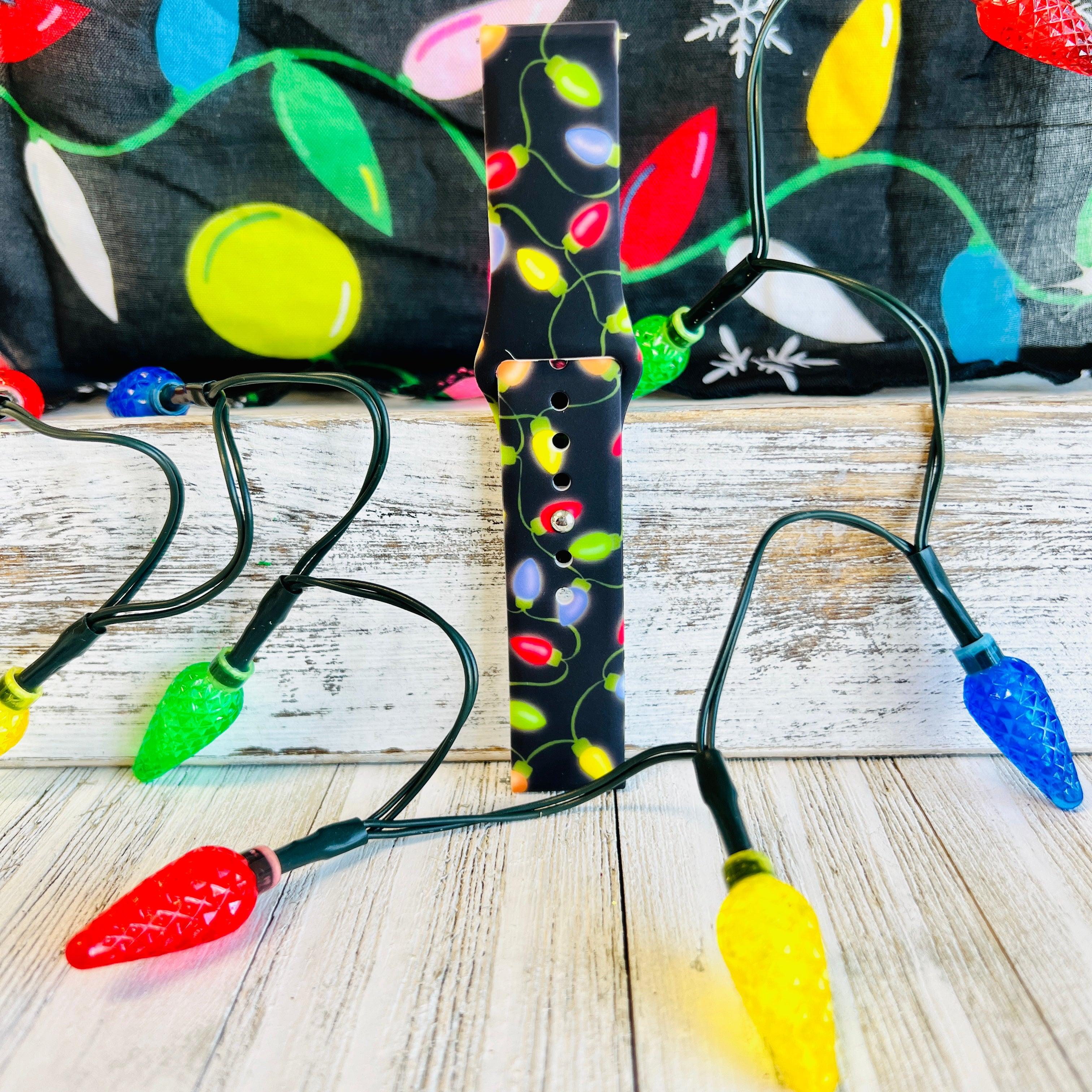 Christmas Lights Print Silicone Band For Fitbit Versa 1/2 - Fancy Bands