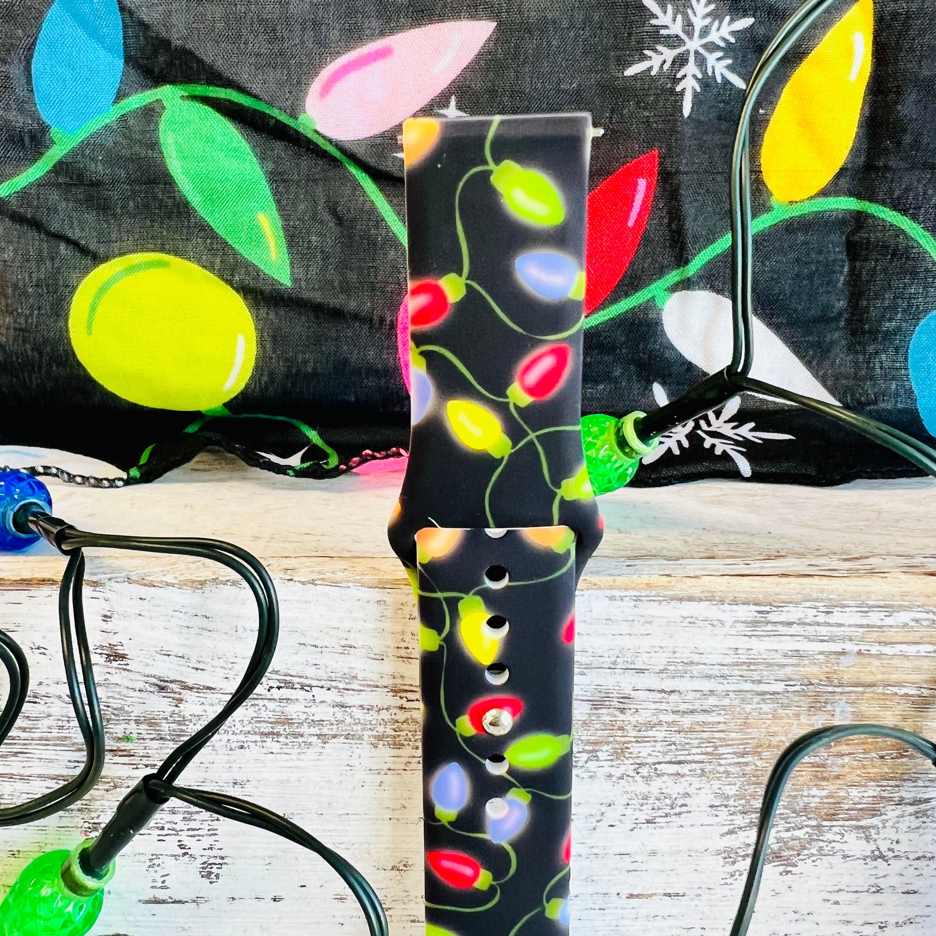 Christmas Lights Print Silicone Band For Samsung Watch - Fancy Bands