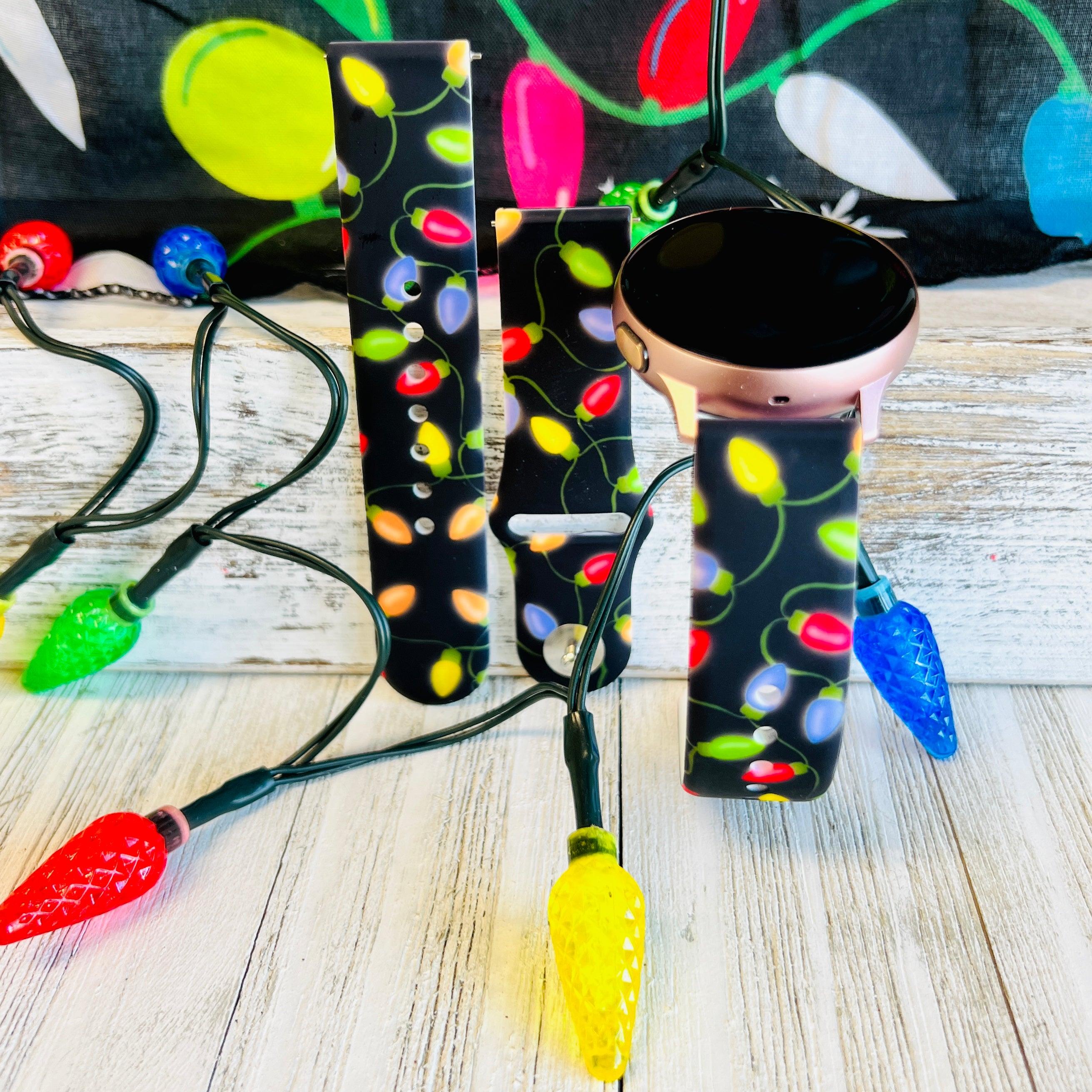 Christmas Lights Print Silicone Band For Samsung Watch - Fancy Bands