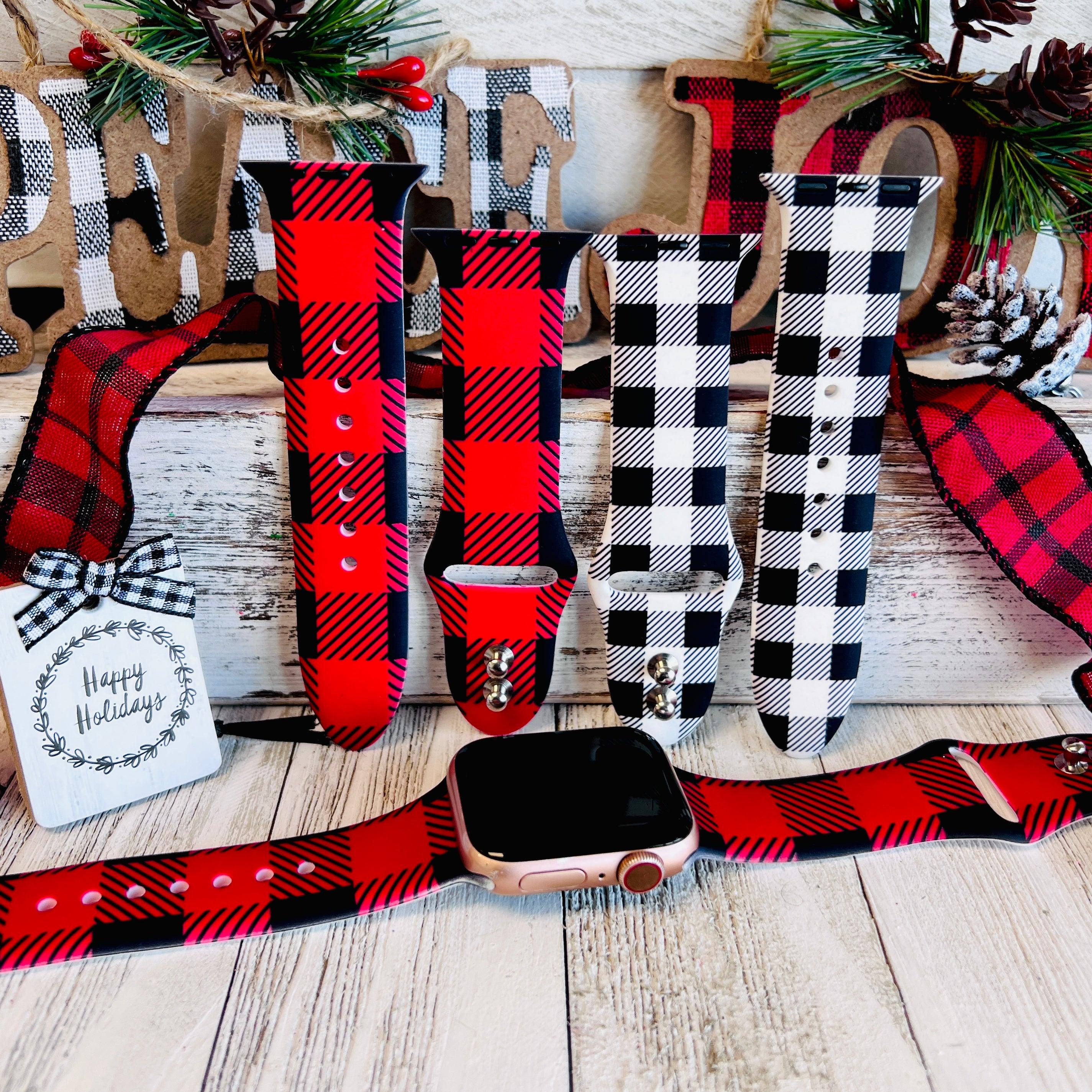 Bull Plaid Print Silicone Band For Apple Watch Two Colors Available - Fancy Bands