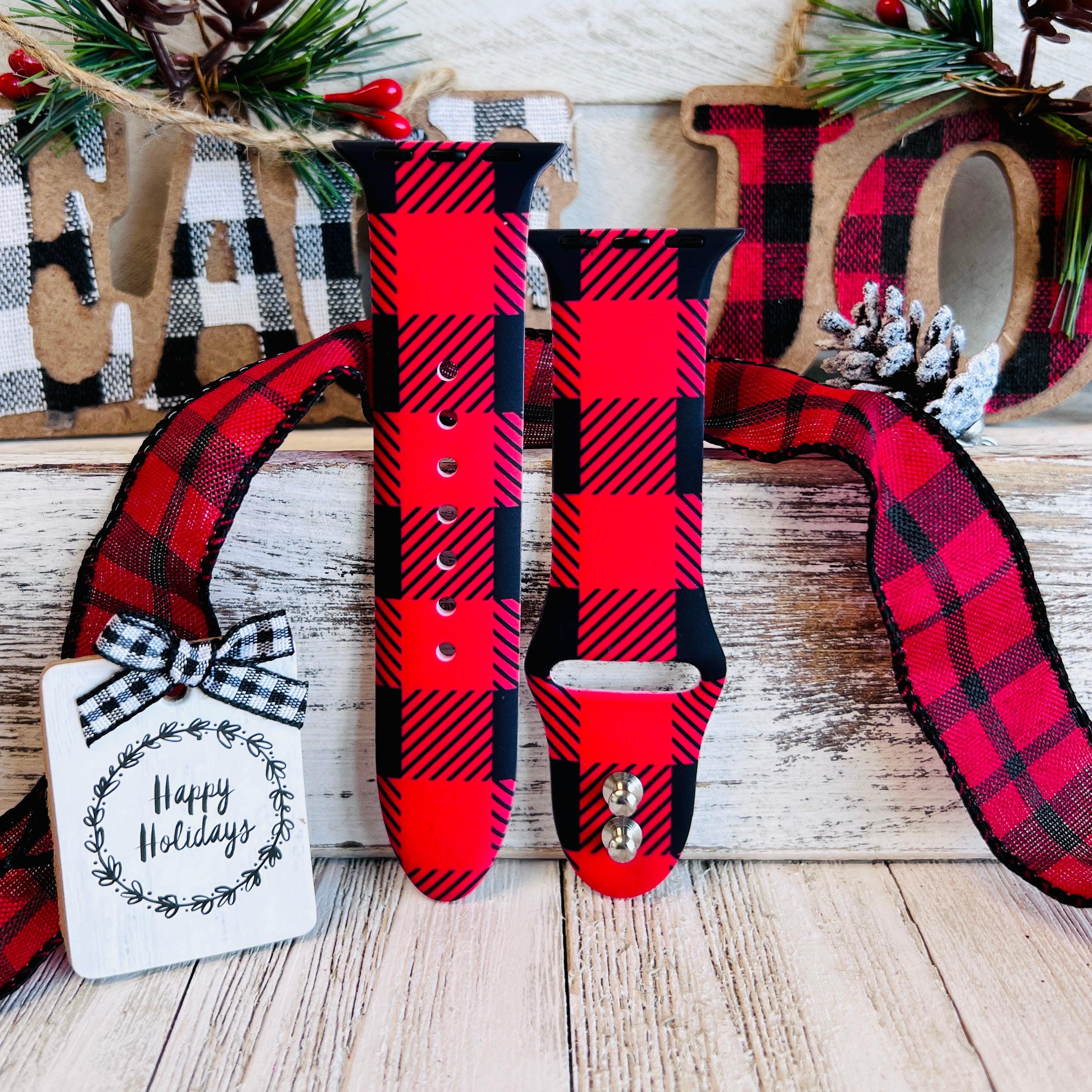 Bull Plaid Print Silicone Band For Apple Watch Two Colors Available - Fancy Bands