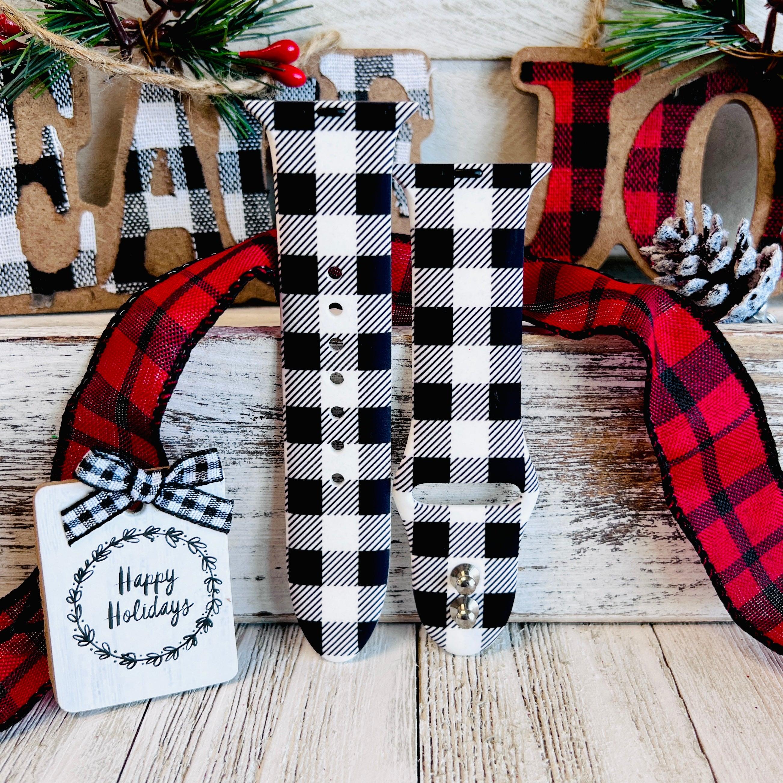 Bull Plaid Print Silicone Band For Apple Watch Two Colors Available - Fancy Bands