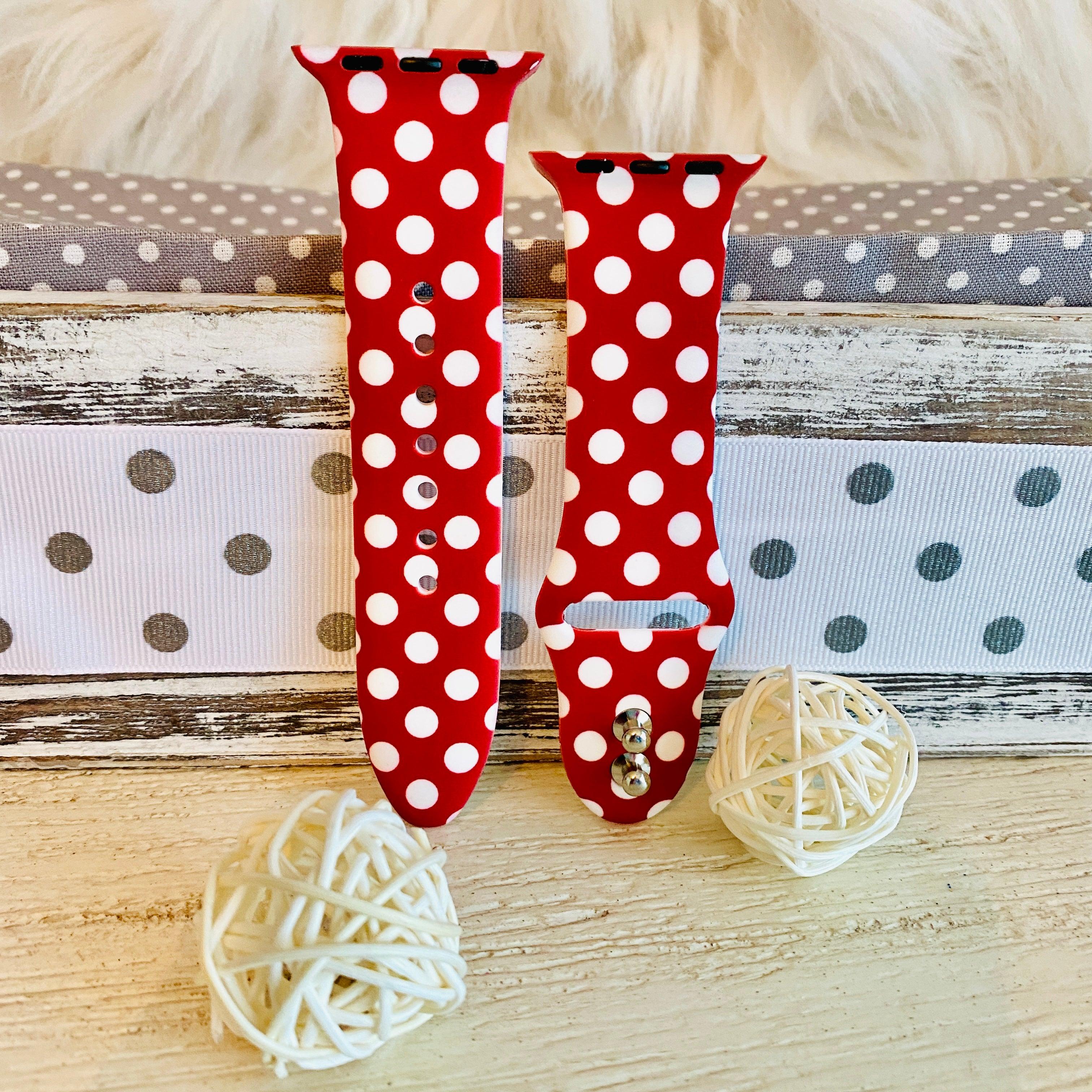 Fancy Polka Dot Print Silicone Band For Apple Watch Multiple Colors Available - Fancy Bands