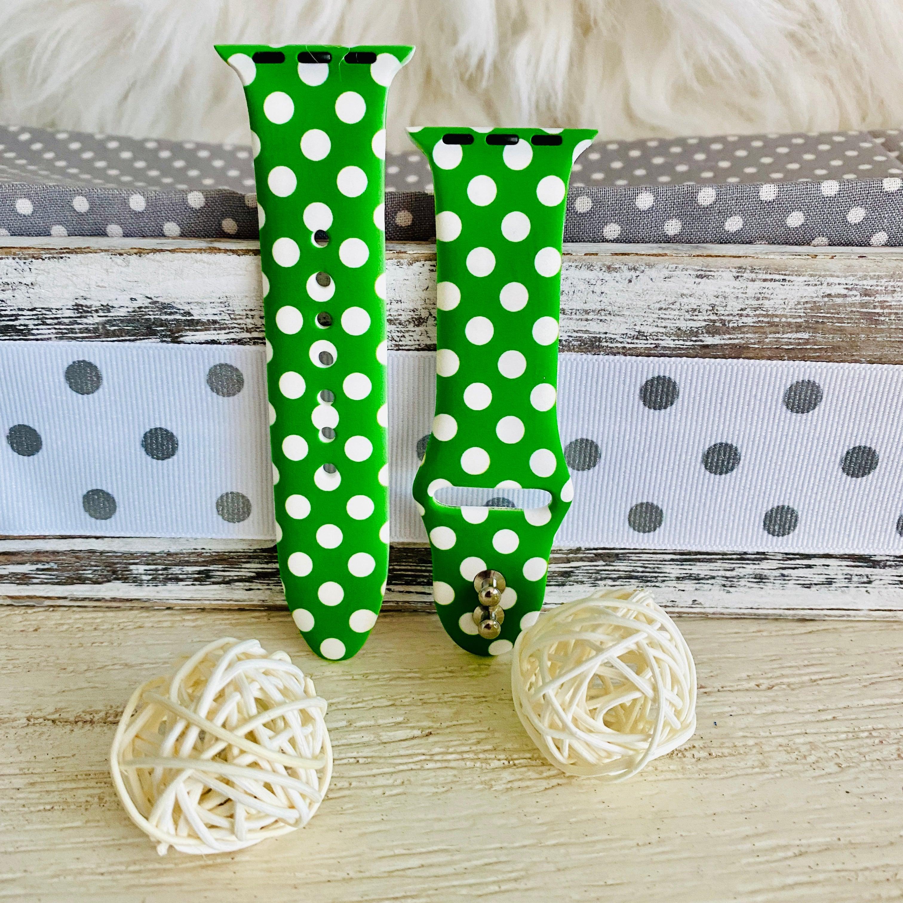 Fancy Polka Dot Print Silicone Band For Apple Watch Multiple Colors Available - Fancy Bands