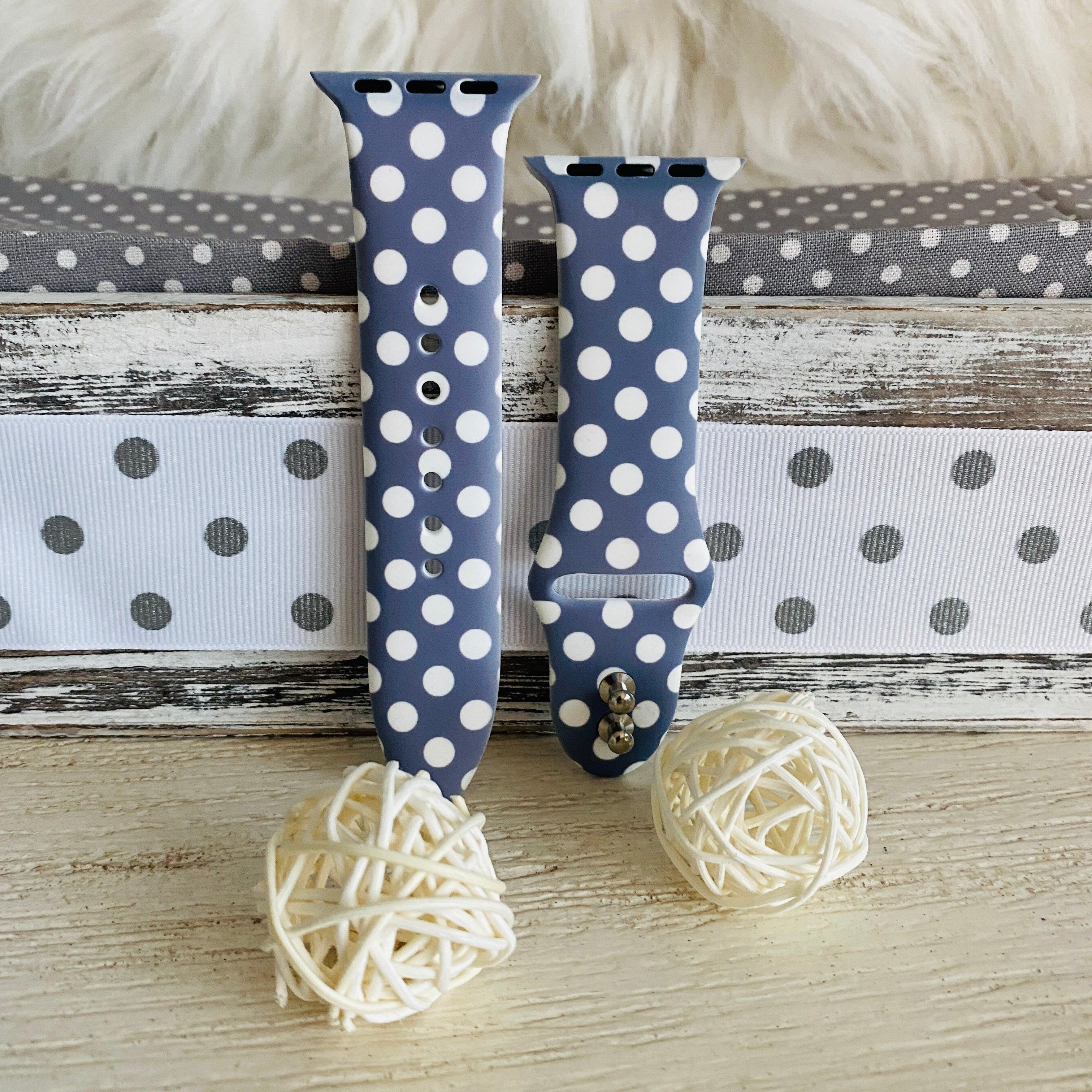 Fancy Polka Dot Print Silicone Band For Apple Watch Multiple Colors Available - Fancy Bands