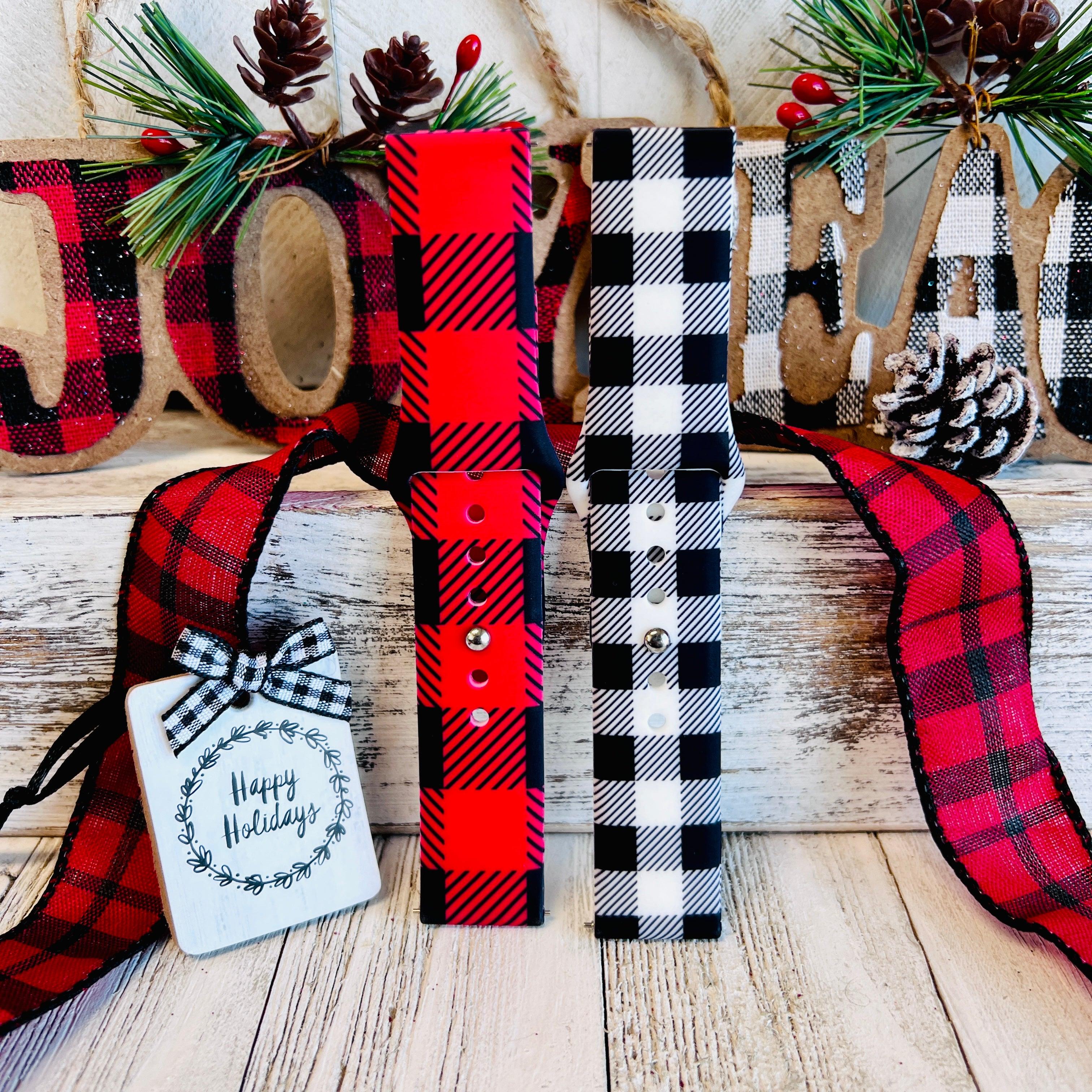 Bull Plaid Print Silicone Band For Fitbit Versa 1/2 Multiple Colors Available - Fancy Bands