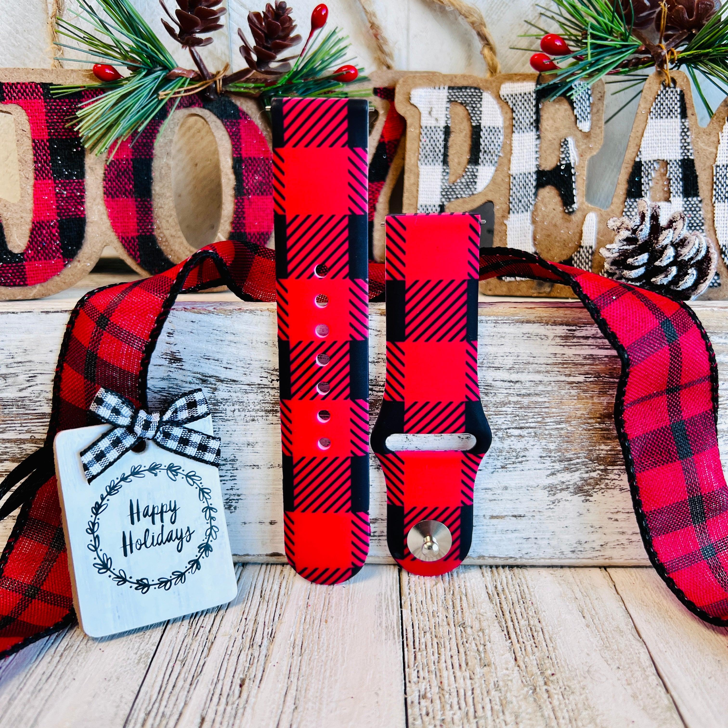 Bull Plaid Print Silicone Band For Fitbit Versa 1/2 Multiple Colors Available - Fancy Bands