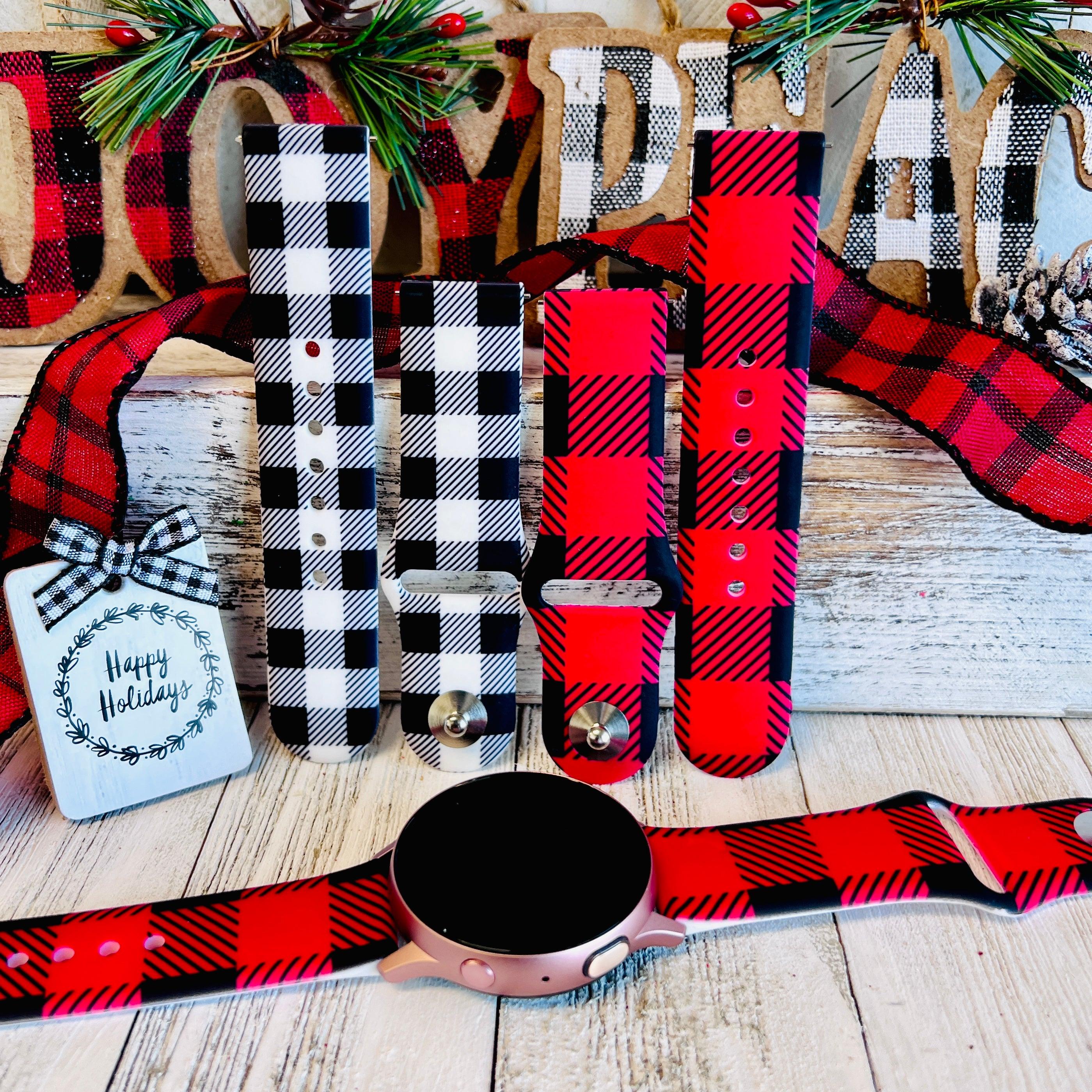 Bull Plaid Print Silicone Band For Samsung Watch Multiple Colors Available - Fancy Bands