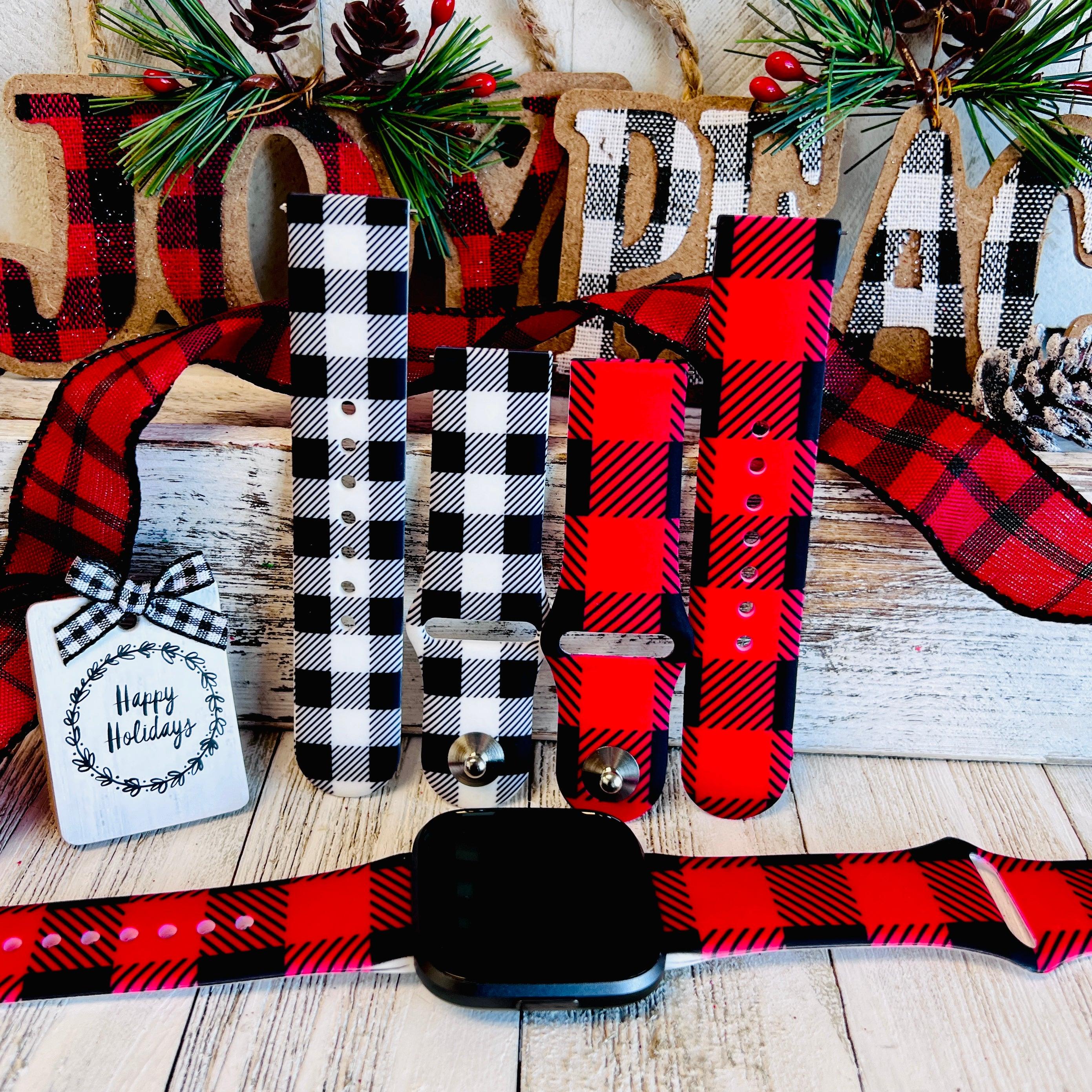 Bull Plaid Print Silicone Band For Fitbit Versa 1/2 Multiple Colors Available - Fancy Bands