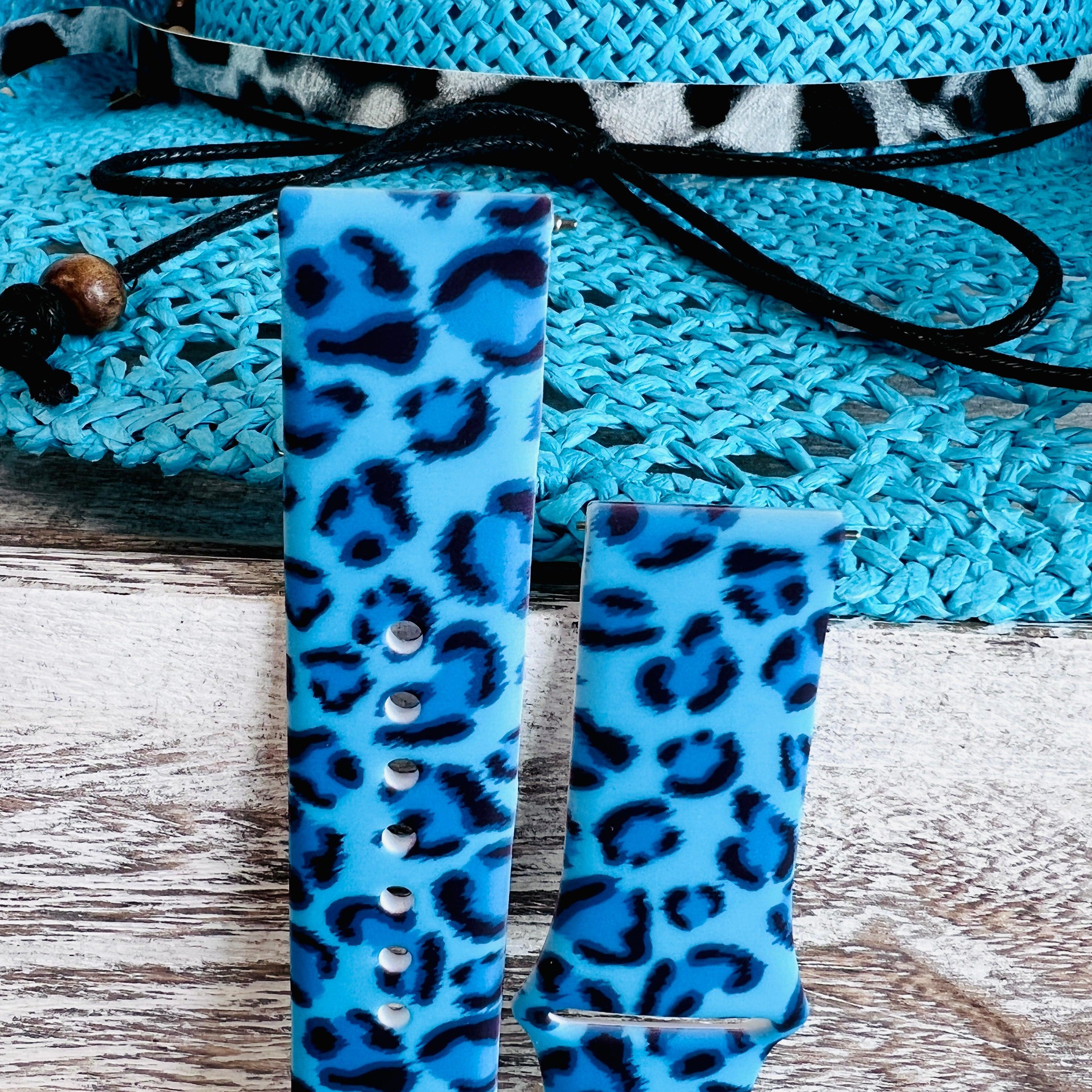 Blue Leopard Print Silicone Band For Samsung Watch - Fancy Bands
