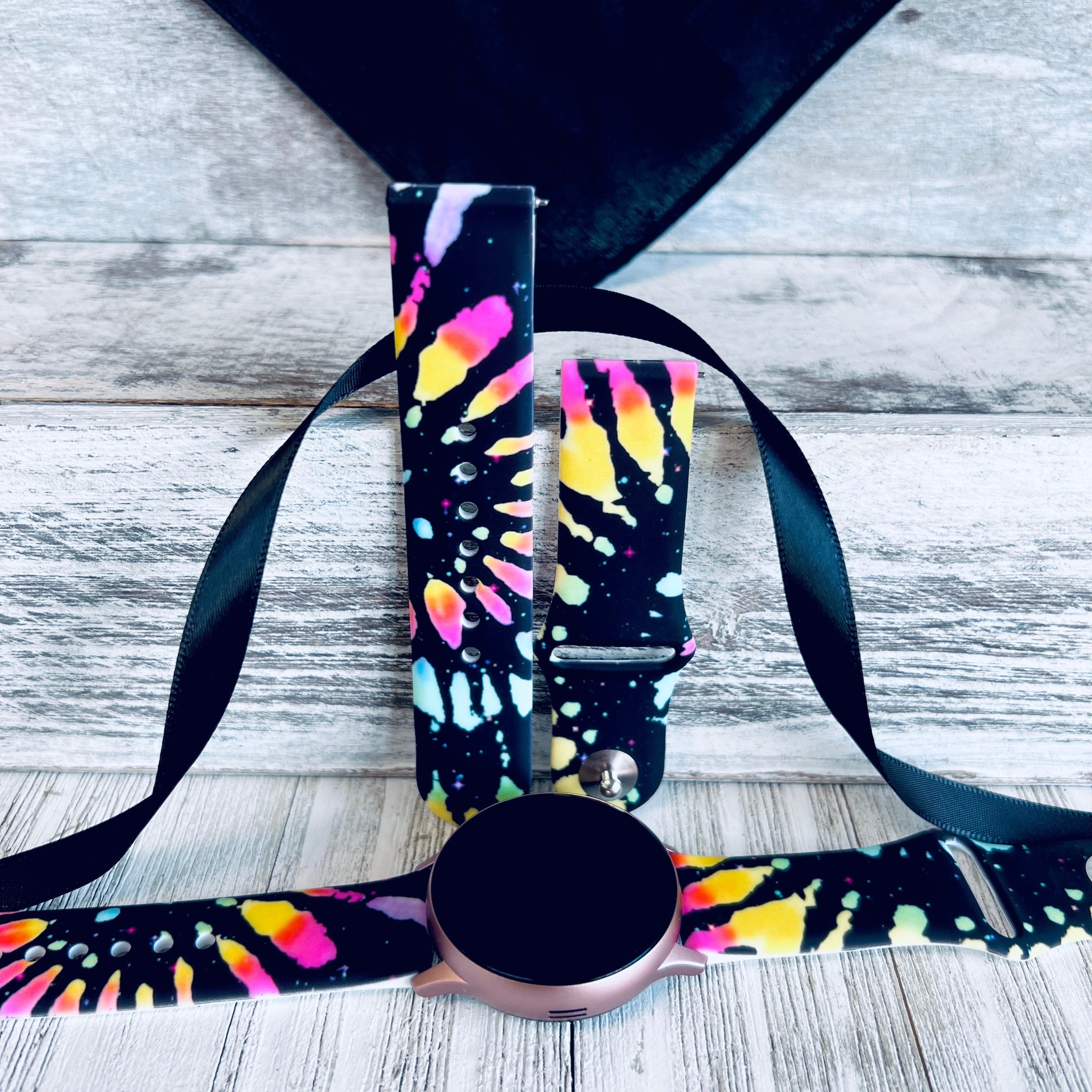 Black Tie Dye Print Silicone Band For Samsung Watch - Fancy Bands