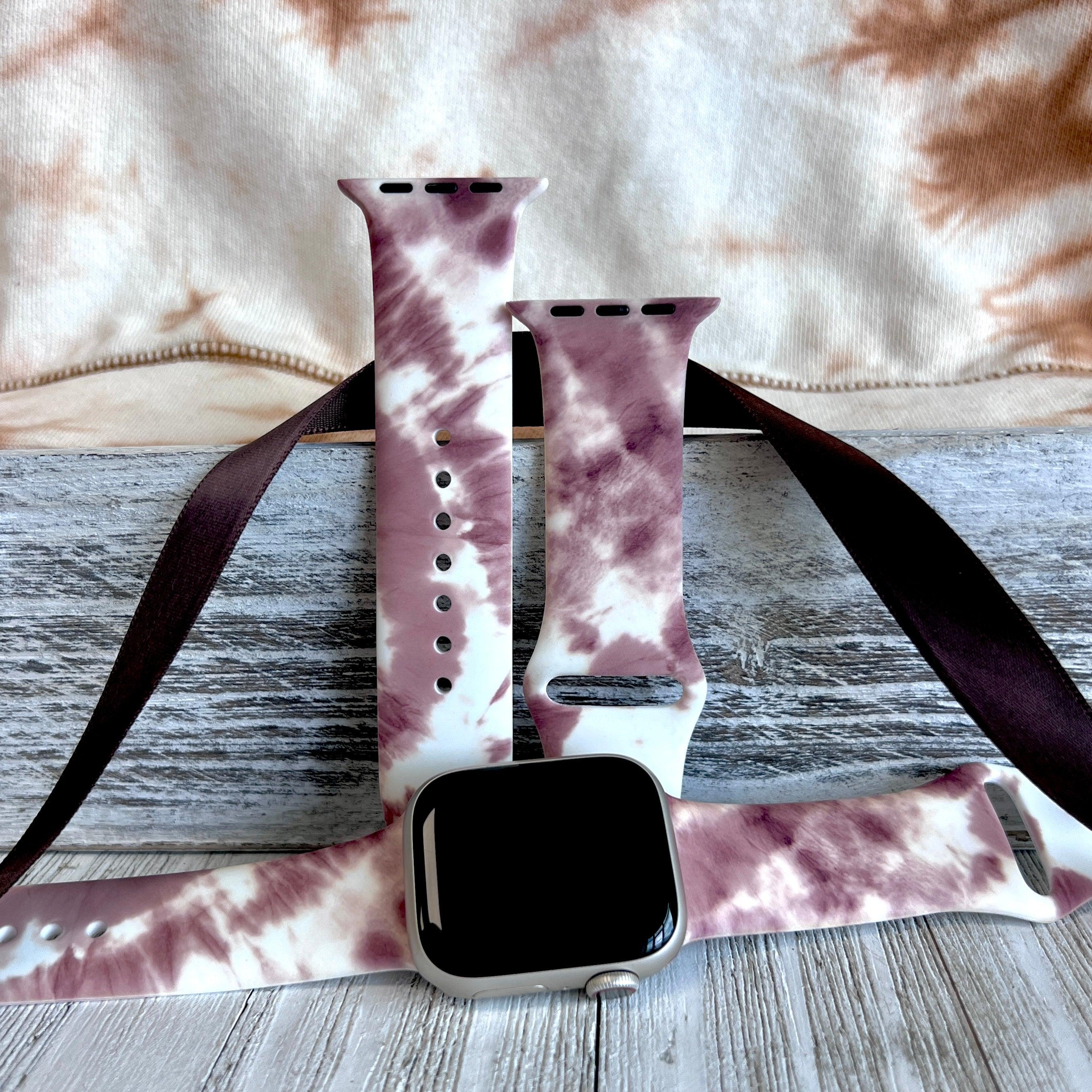 Brown Tie Dye Print Silicone Band For Apple Watch - Fancy Bands 