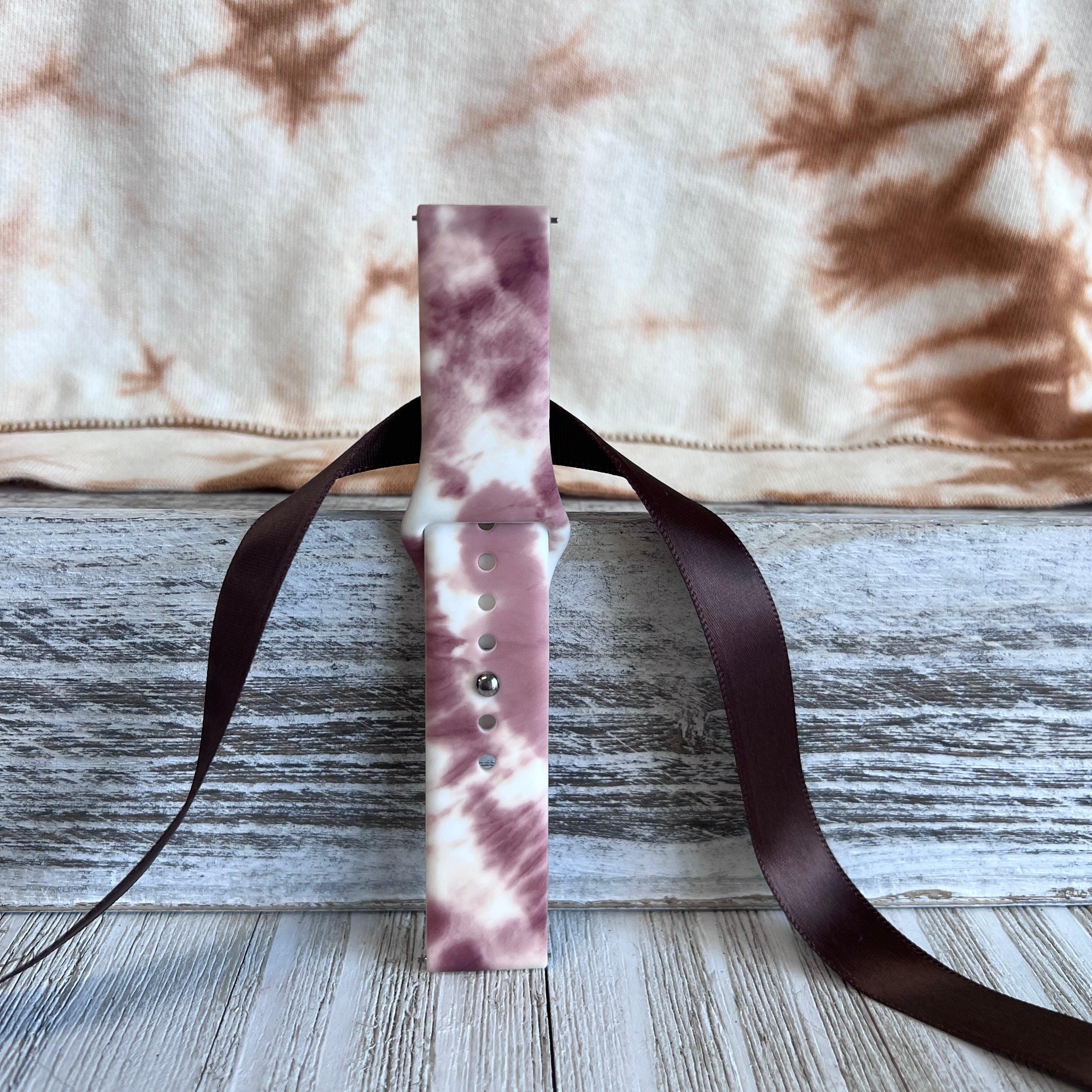 Brown Tie Dye Print Silicone Band For Samsung Watch - Fancy Bands