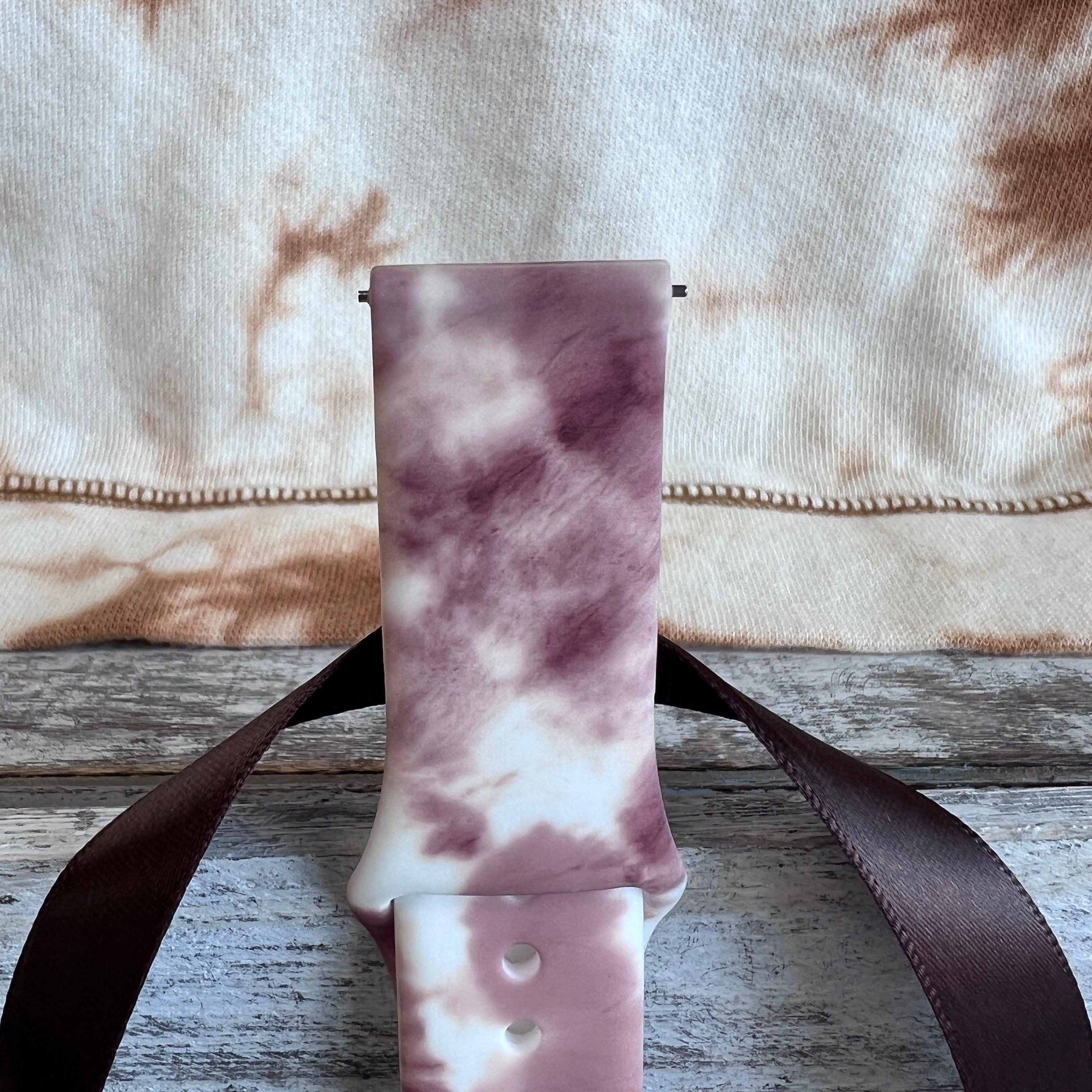 Brown Tie Dye Print Silicone Band For Samsung Watch - Fancy Bands