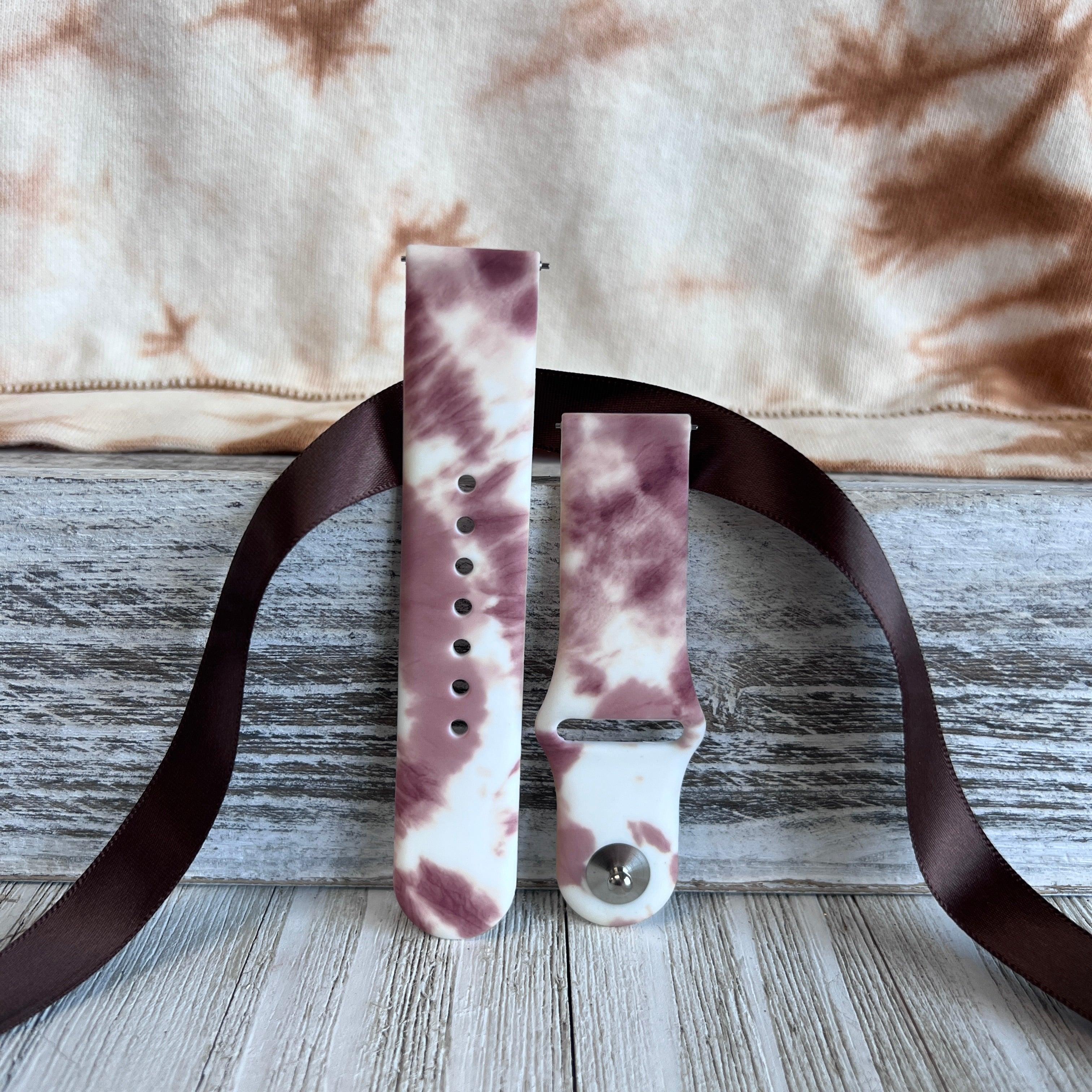 Brown Tie Dye Print Silicone Band For Samsung Watch - Fancy Bands