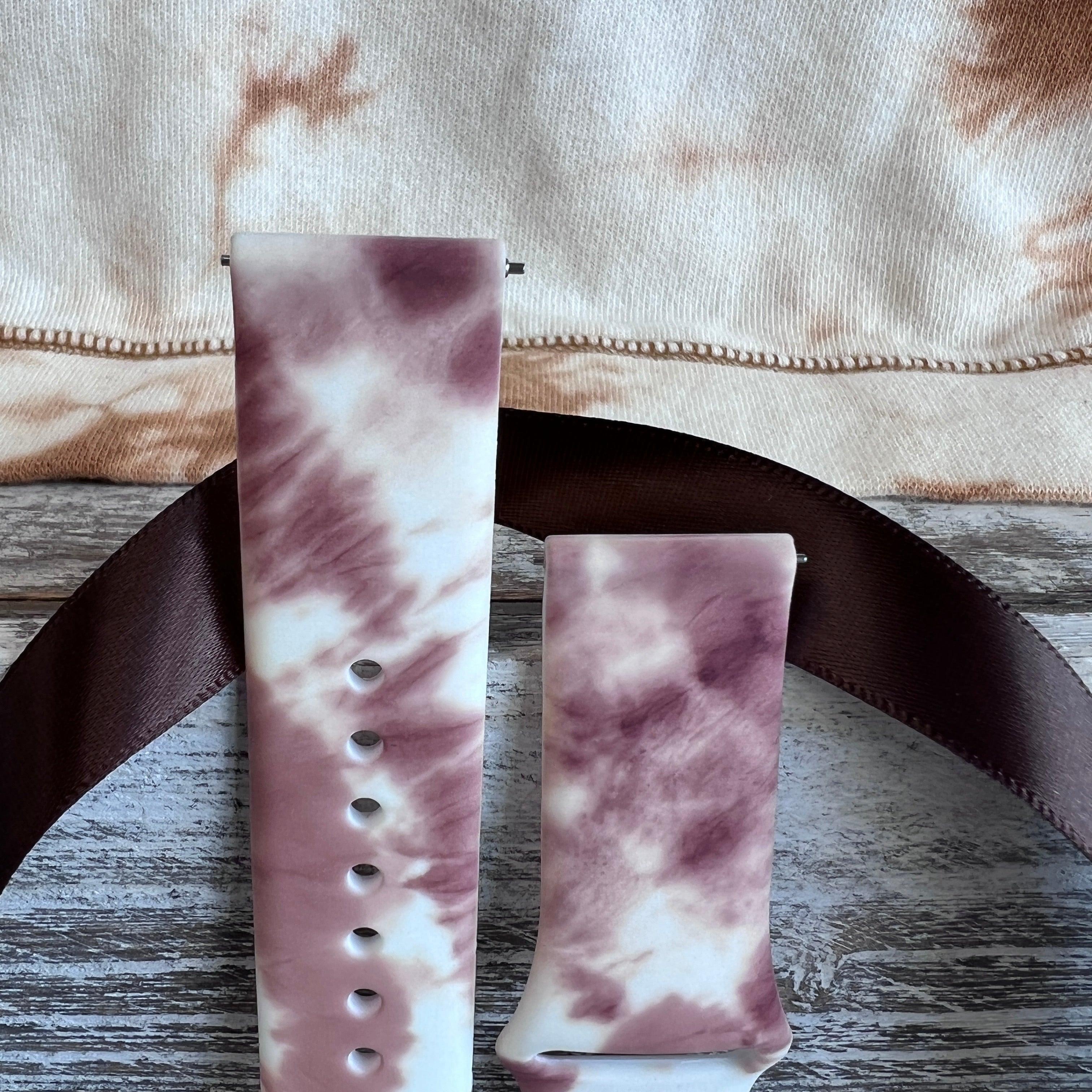 Brown Tie Dye Print Silicone Band For Samsung Watch - Fancy Bands