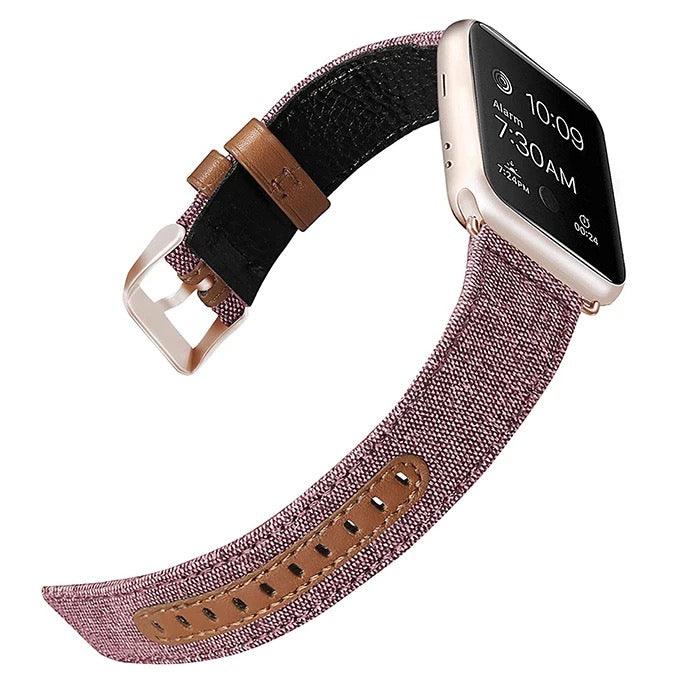 Canvas Leather Lined Band For Apple Watch Multiple Colors Available - Fancy Bands