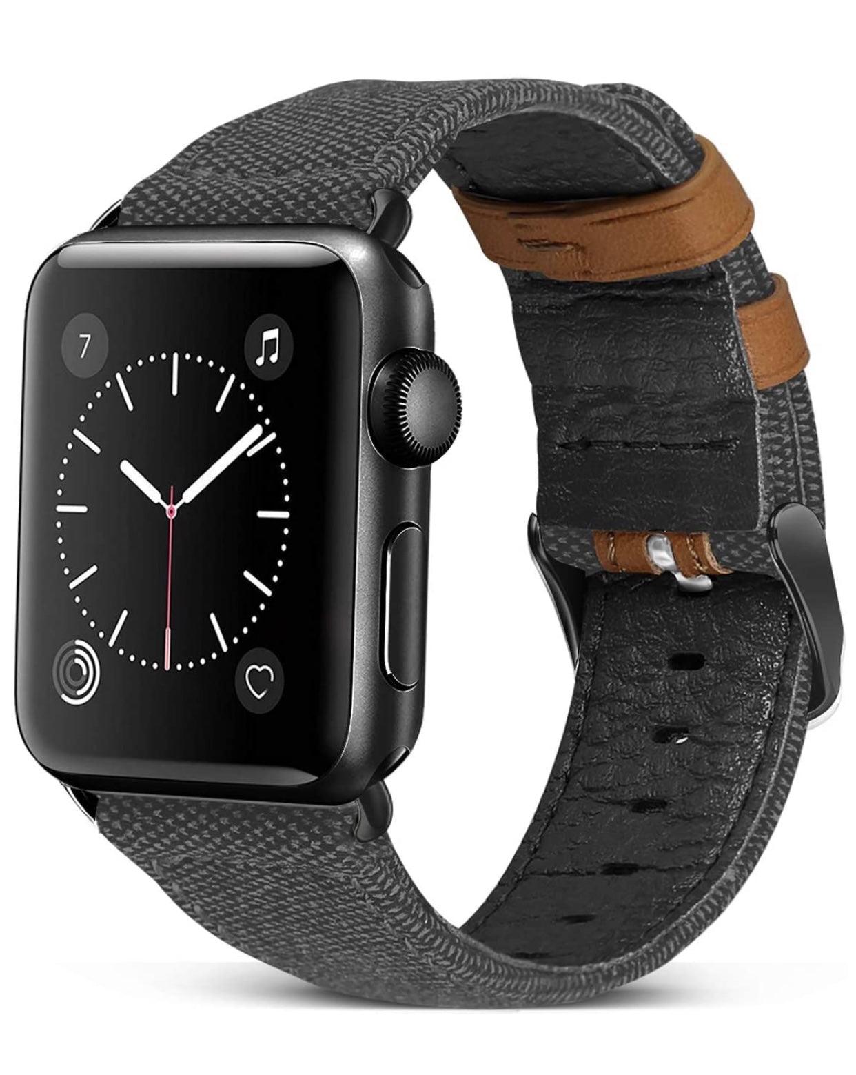 Canvas Leather Lined Band For Apple Watch Multiple Colors Available - Fancy Bands