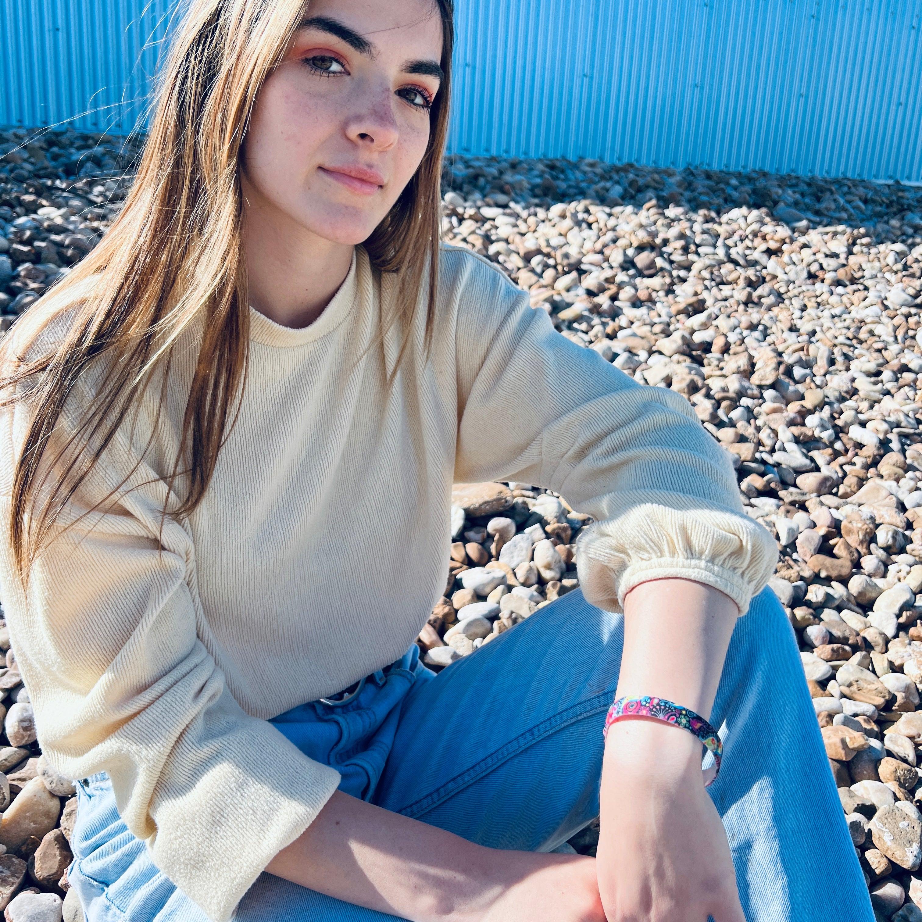 Colorful Black Paisley Silicone Bracelet Stack - Fancy Bands