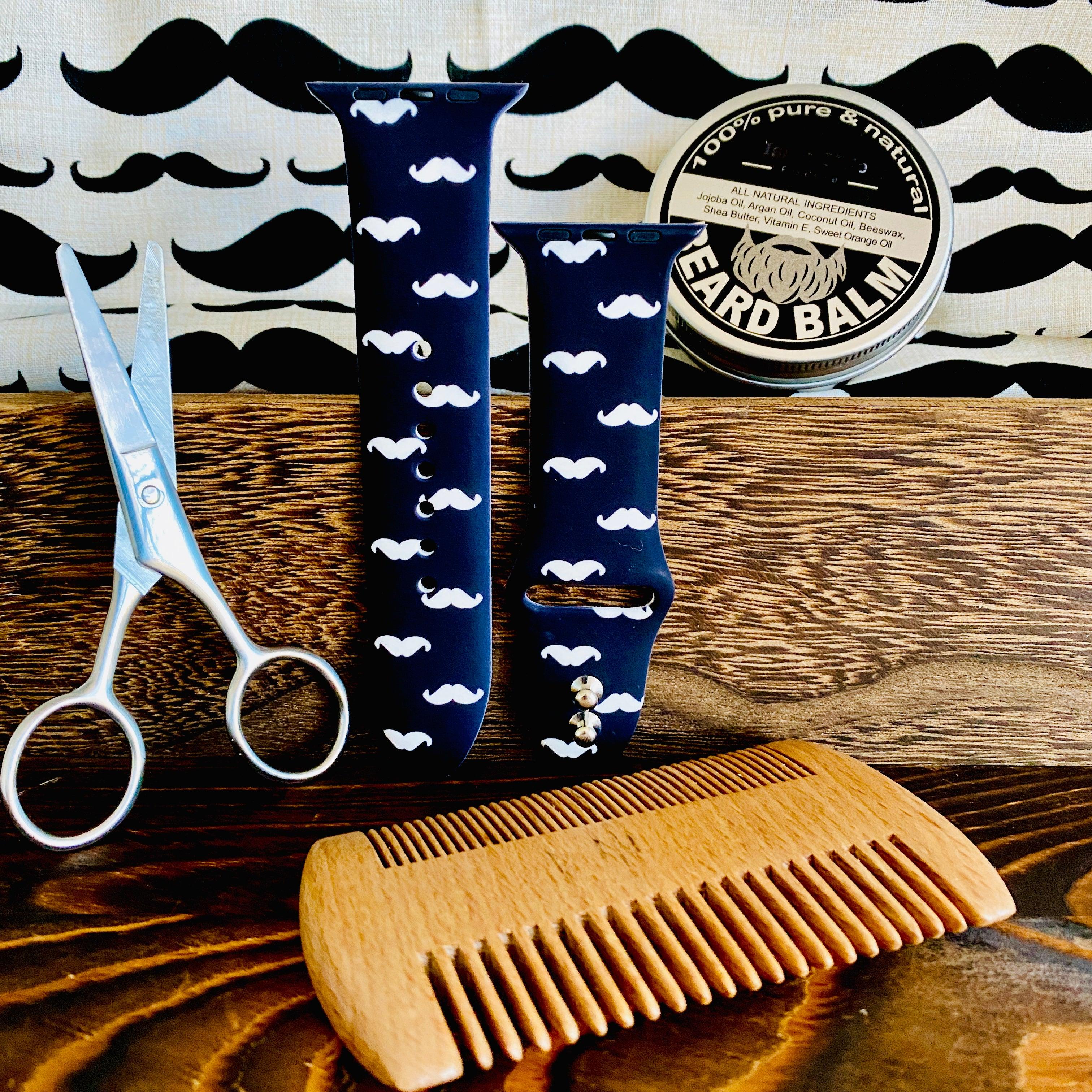 Dapper Mustache Print Silicone Band For Apple Watch Two Colors Available - Fancy Bands