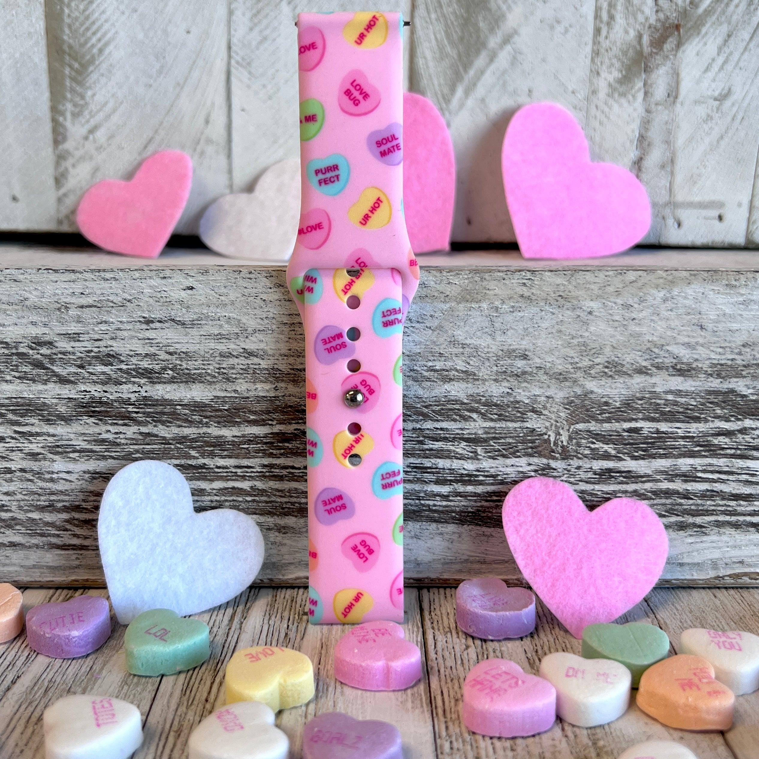 Conversation Hearts Print Silicone Band For Samsung Watch - Fancy Bands