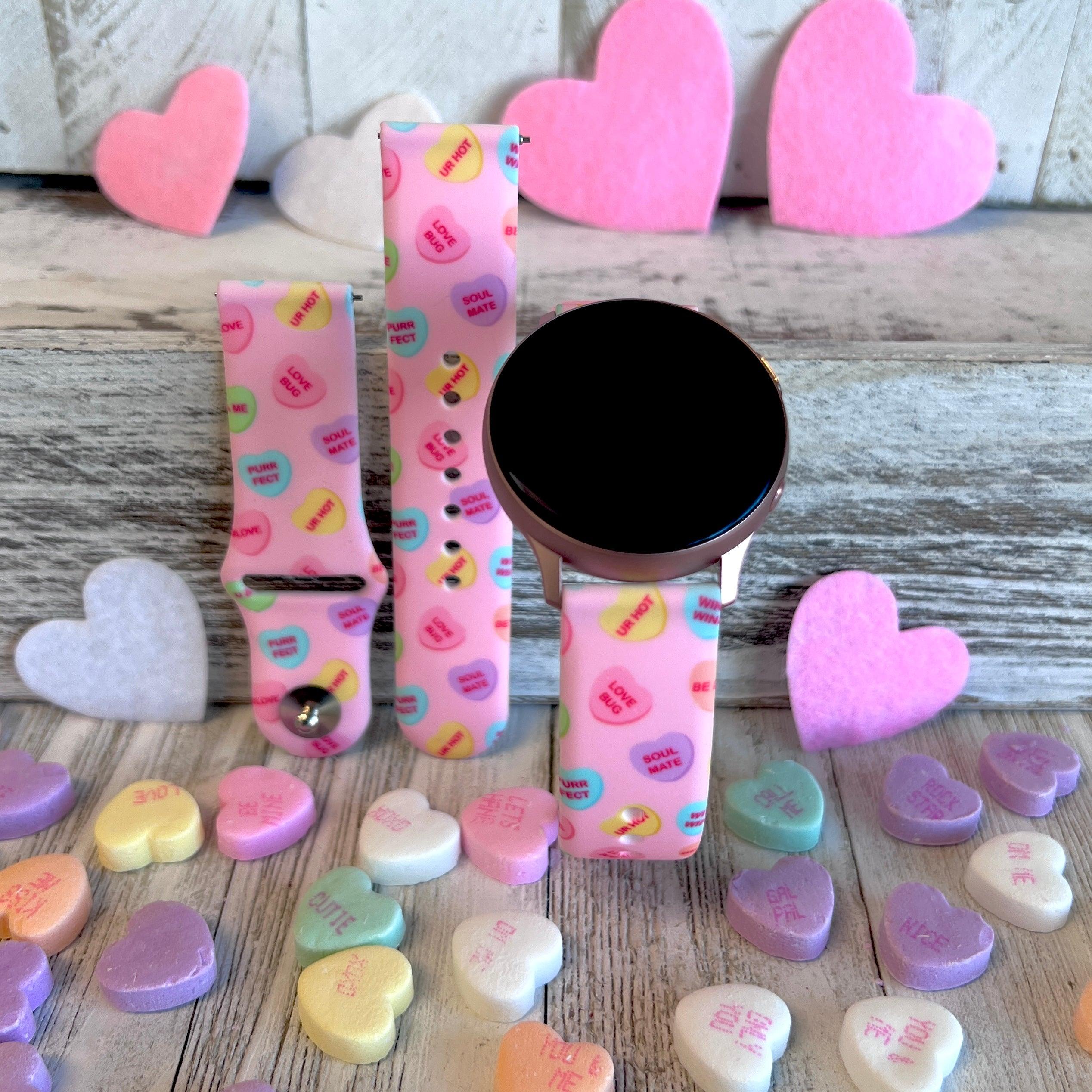 Conversation Hearts Print Silicone Band For Samsung Watch - Fancy Bands