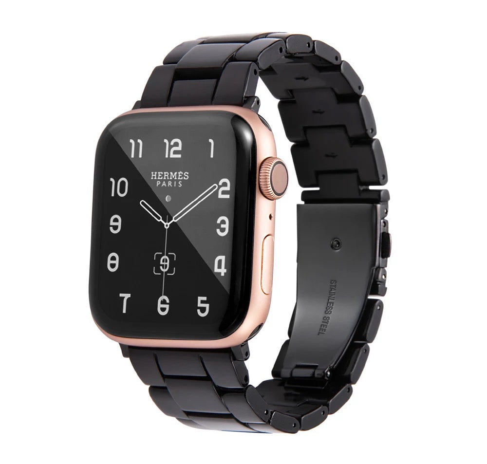 Luxurious Resin Link Band For Apple Watch Multiple Colors Available — Lighter than stainless steel metal band.Unique light and slim design makes the watch strap thinner more flexible.You will get t...