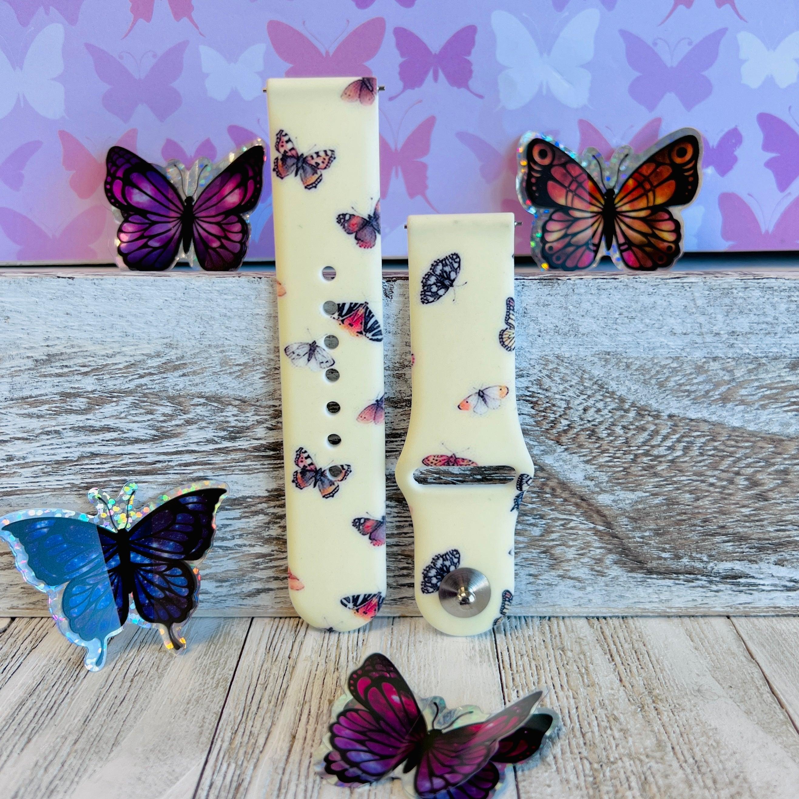 Butterfly Print Silicone Band For Samsung Watch - Fancy Bands