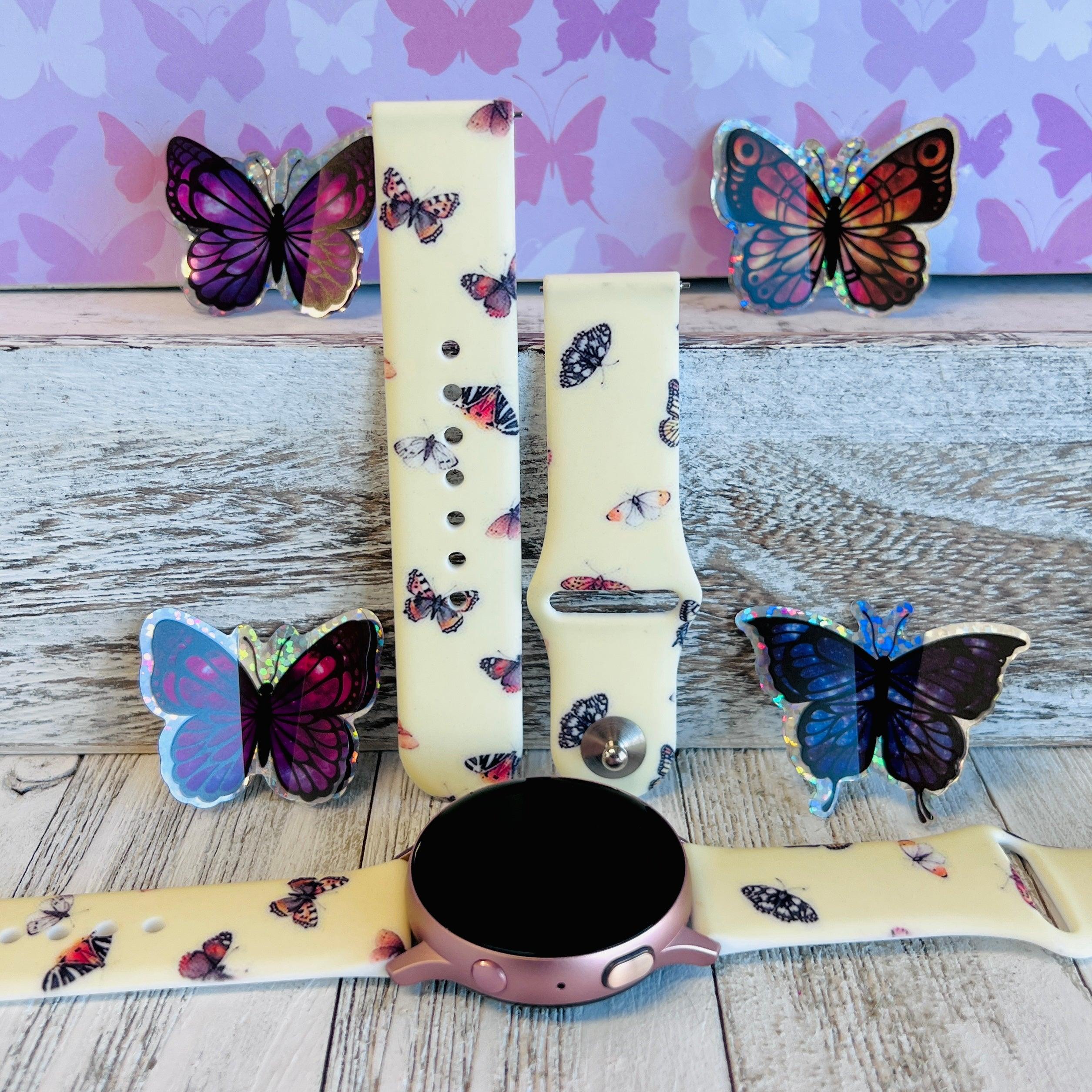 Butterfly Print Silicone Band For Samsung Watch - Fancy Bands