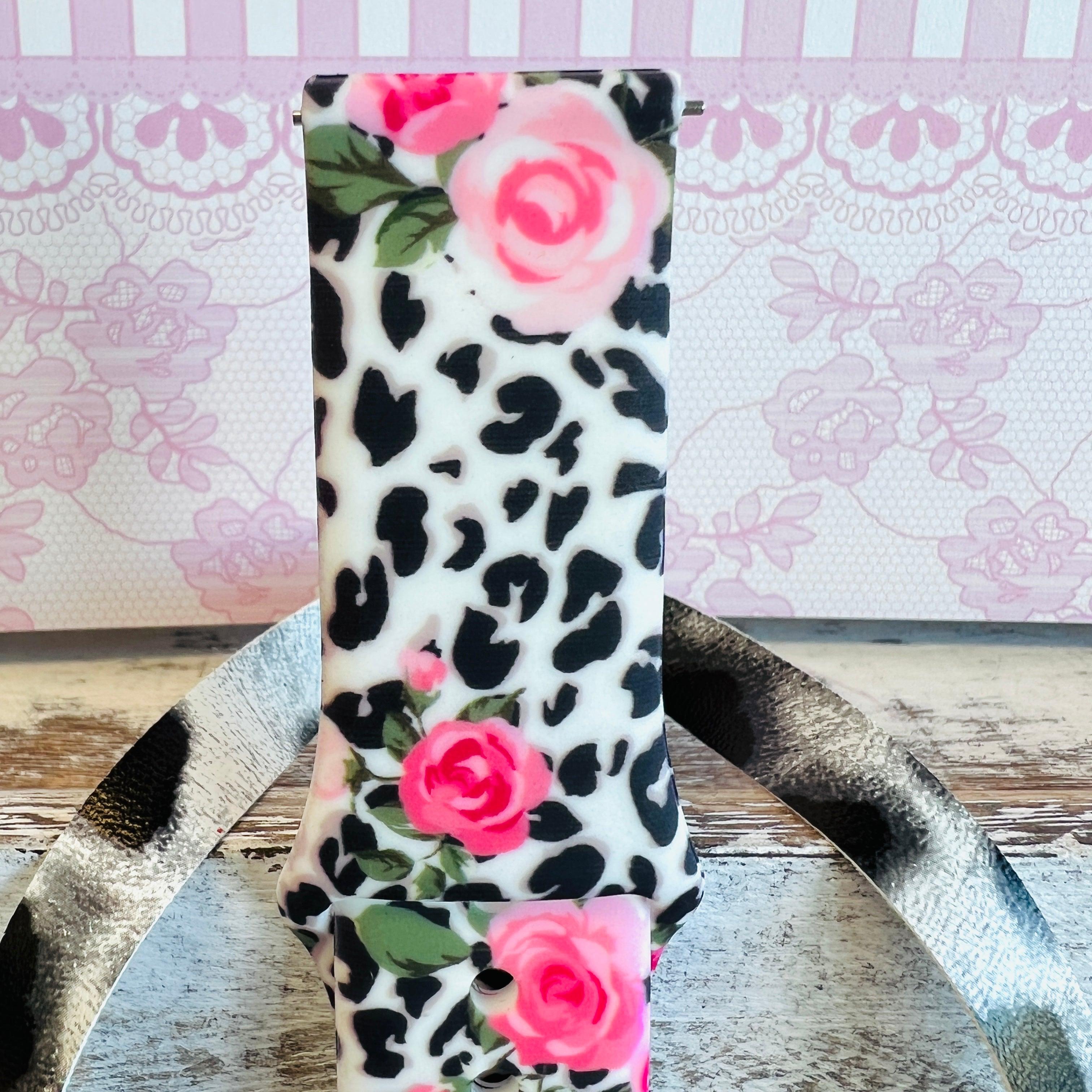 Chic Leopard Roses Print Silicone Band For Samsung Watch - Fancy Bands