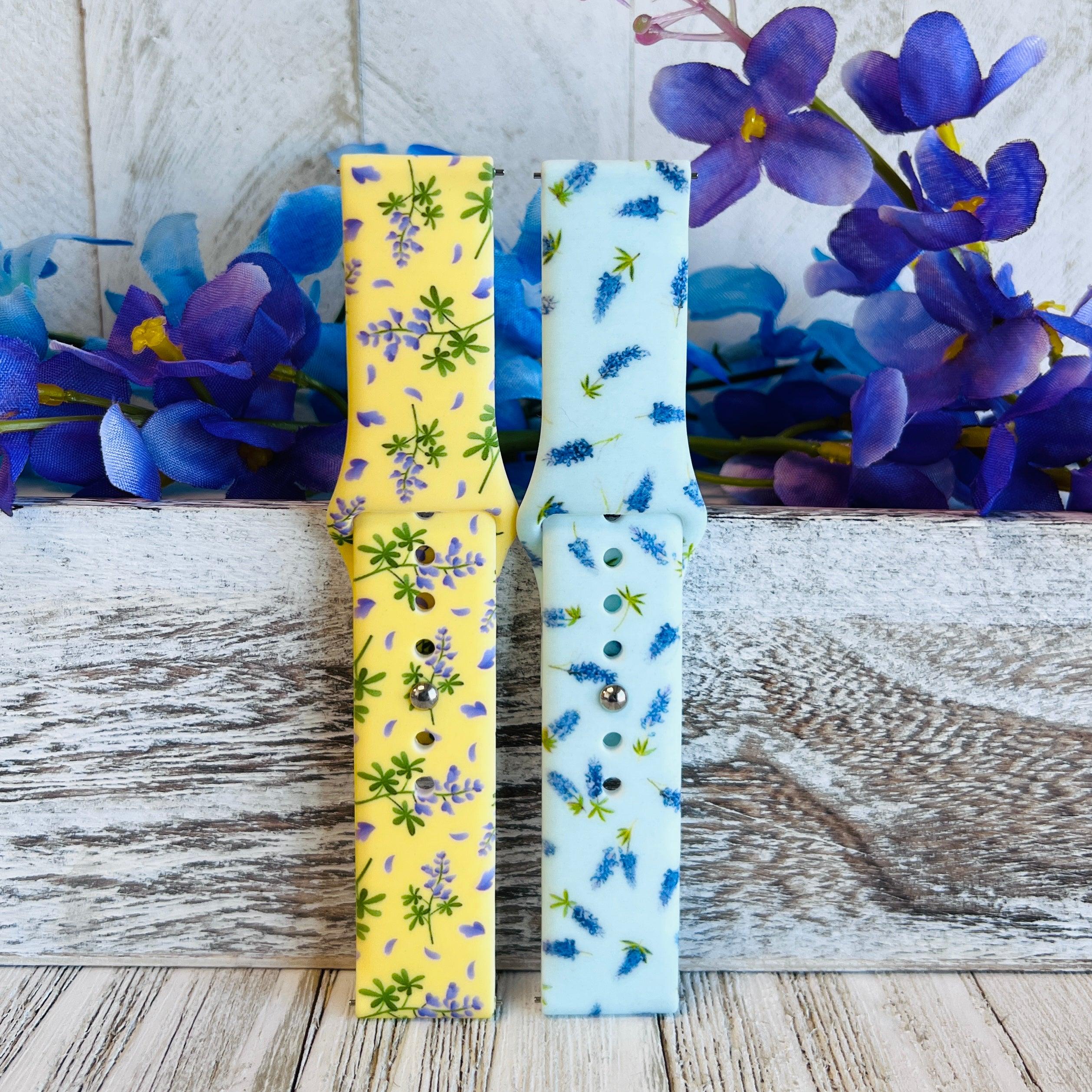 Bluebonnet Print Silicone Band For Samsung Watch Two Colors Available - Fancy Bands