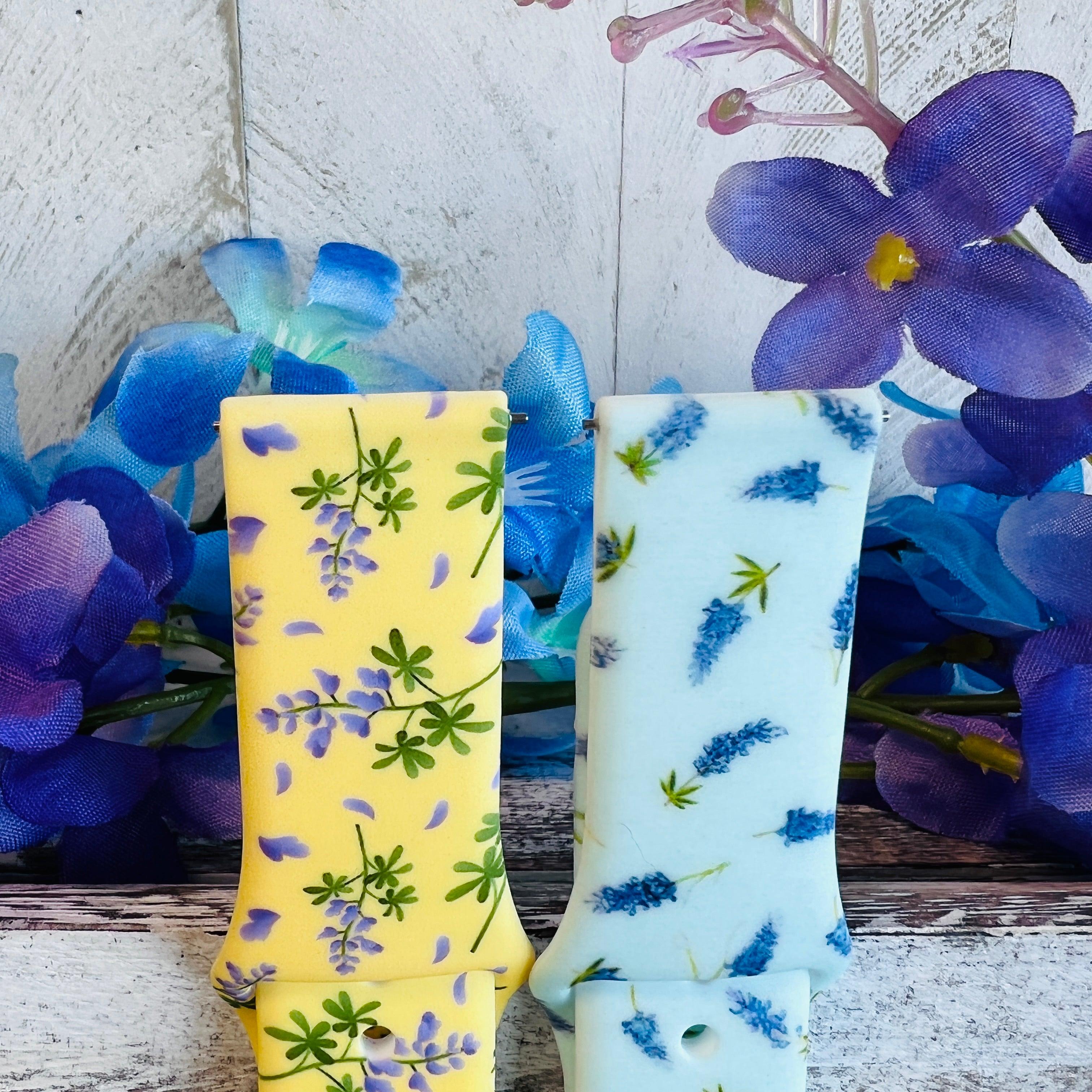 Bluebonnet Print Silicone Band For Samsung Watch Two Colors Available - Fancy Bands