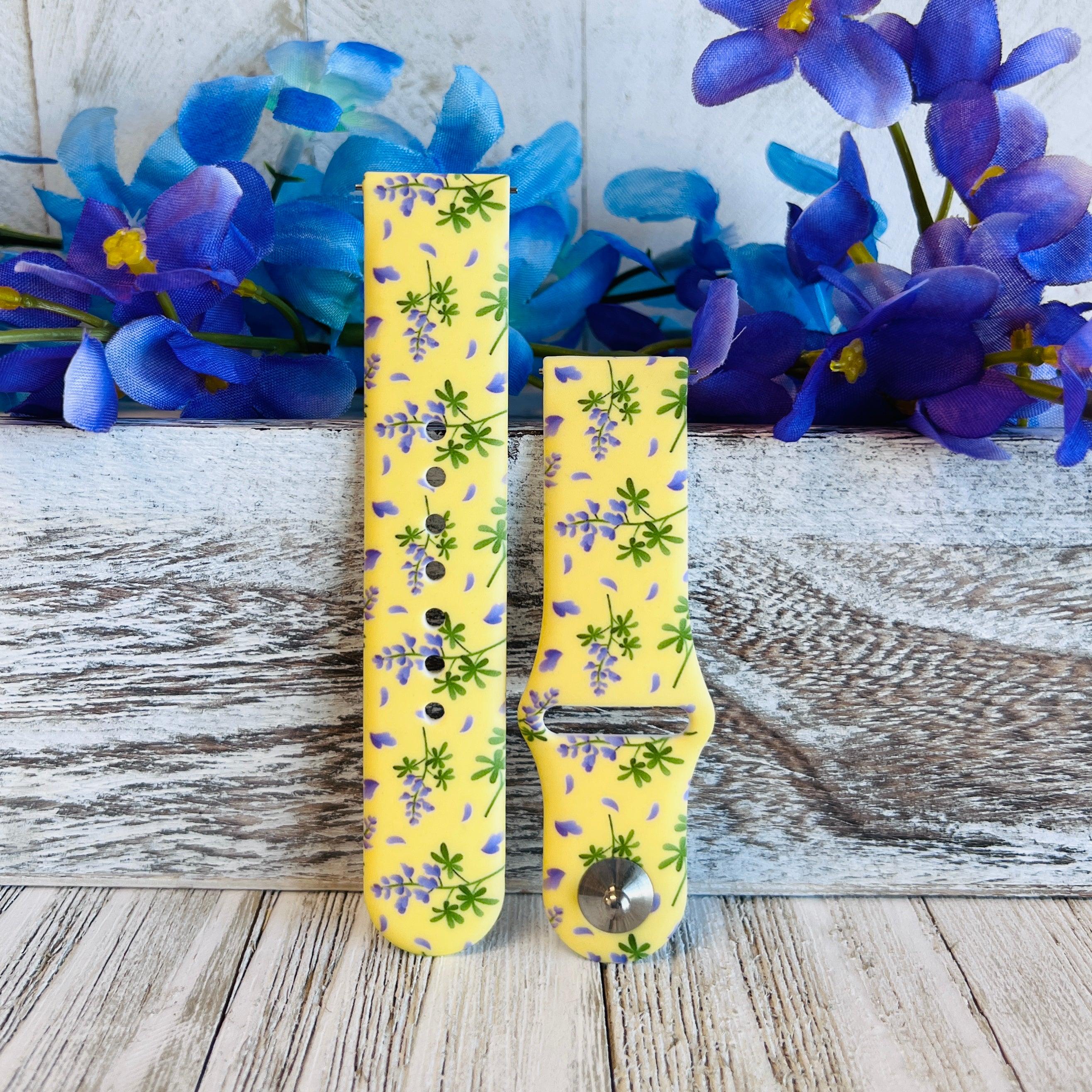 Bluebonnet Print Silicone Band For Samsung Watch Two Colors Available - Fancy Bands