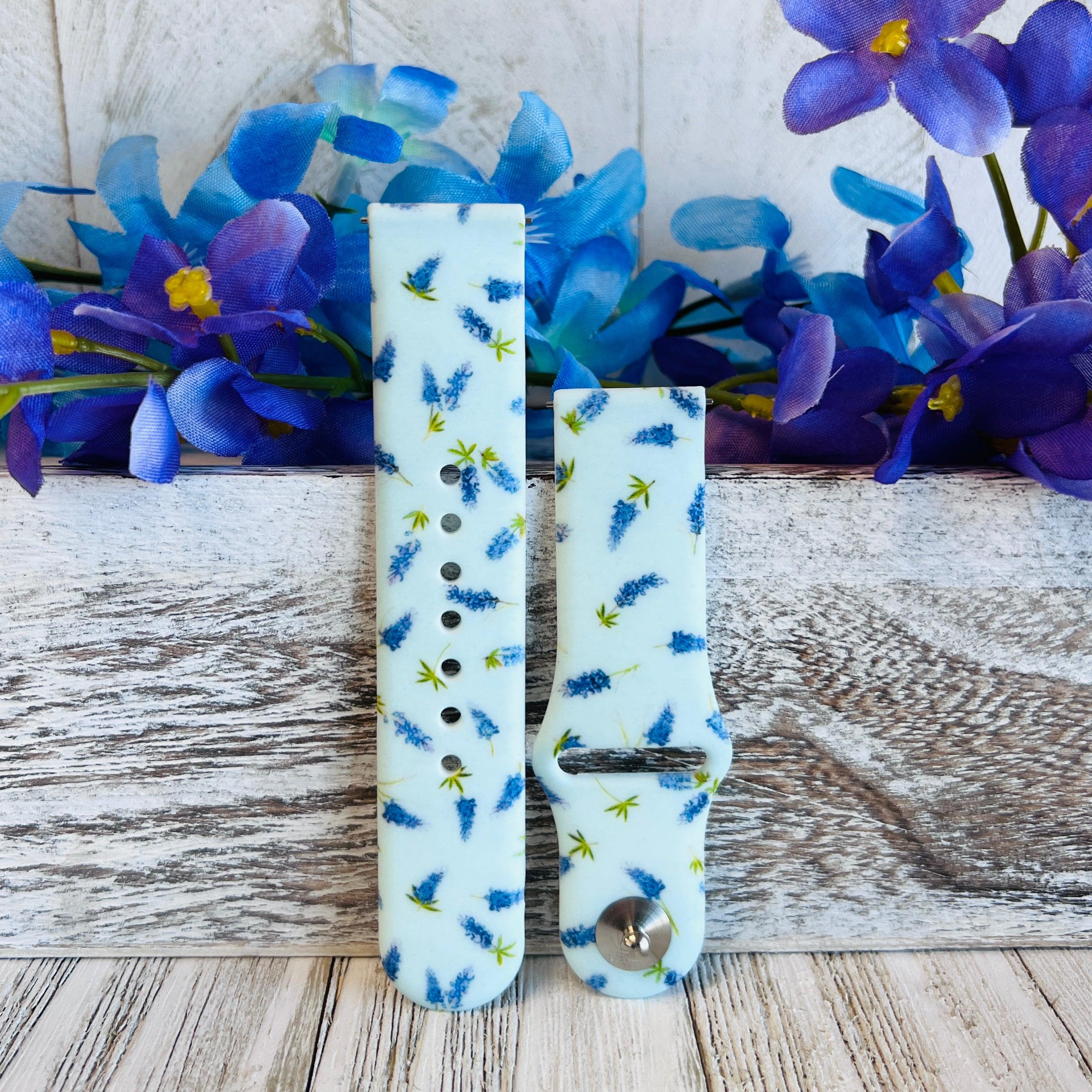 Bluebonnet Print Silicone Band For Samsung Watch Two Colors Available - Fancy Bands