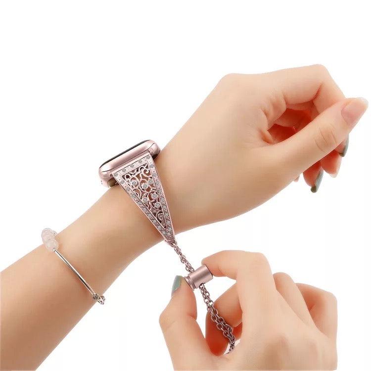Diamond Bangle Chain Bracelet For Apple Watch Multiple Colors Available - Fancy Bands