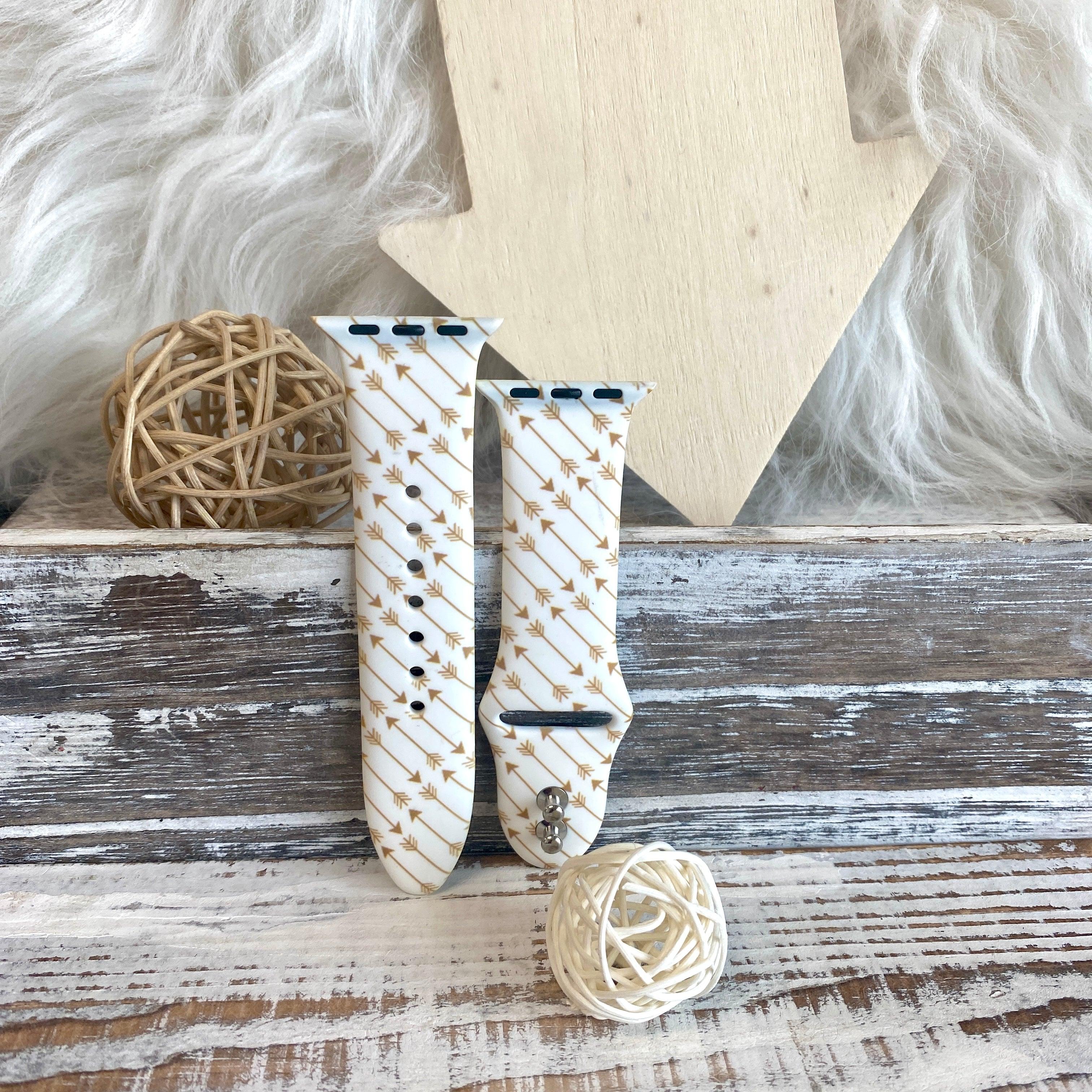 Boho-Feather Arrow Print Silicone Band For Apple Watch Multiple Colors Available - Fancy Bands