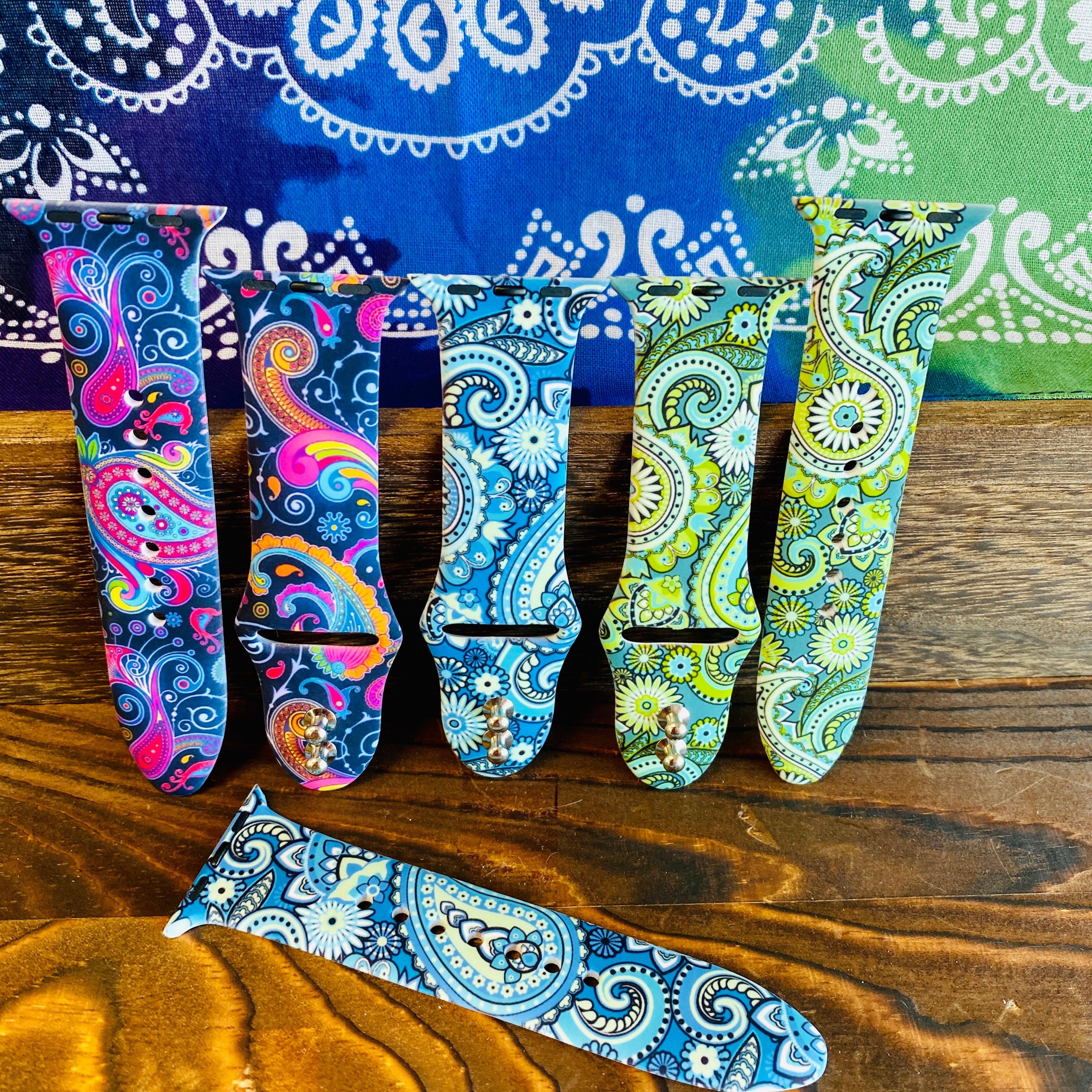 Fancy Paisley Print Silicone Band For Apple Watch Multiple Colors Available - Fancy Bands