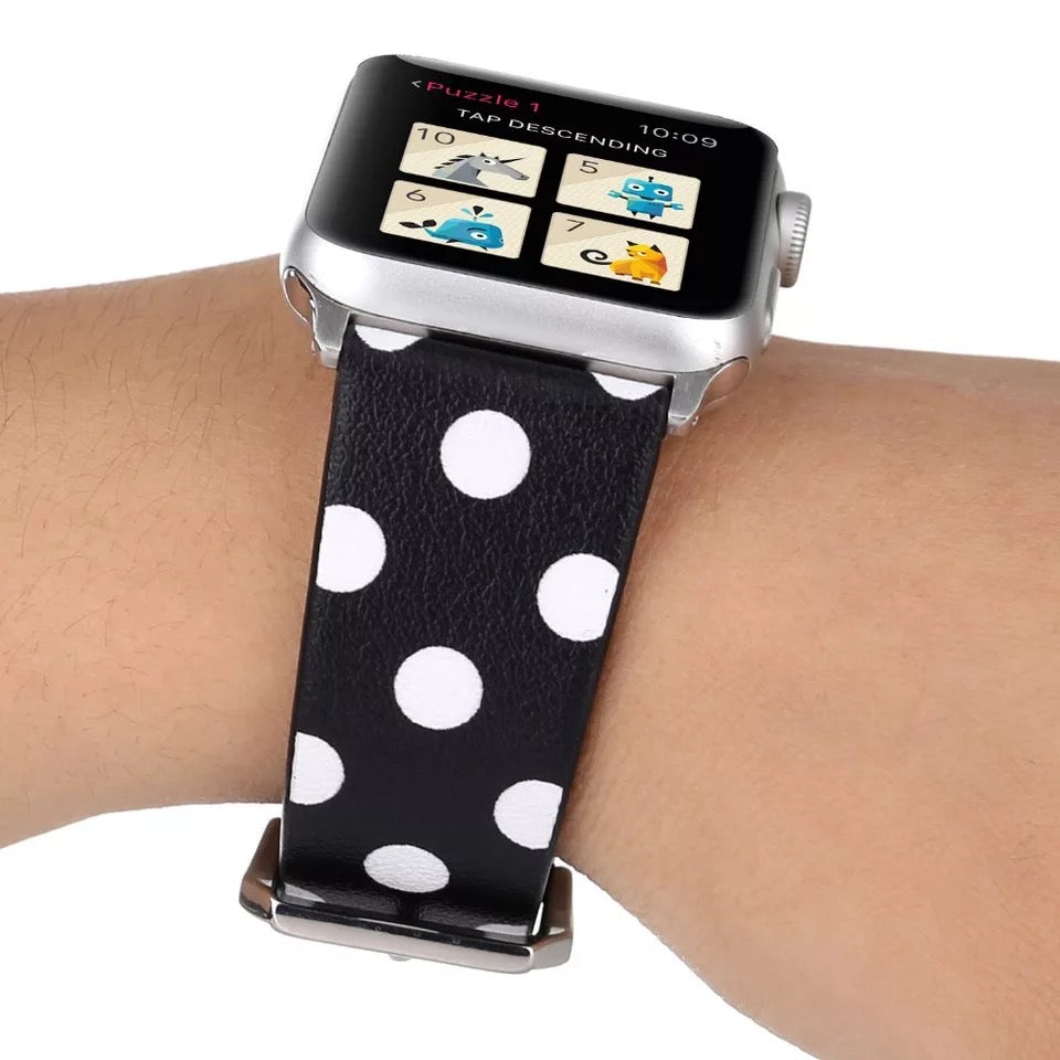 Polka Dot Leather Bands For Apple Watch Multiple Colors Available Fancy Bands