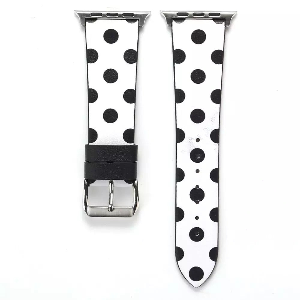 Polka Dot Leather Bands For Apple Watch Multiple Colors Available