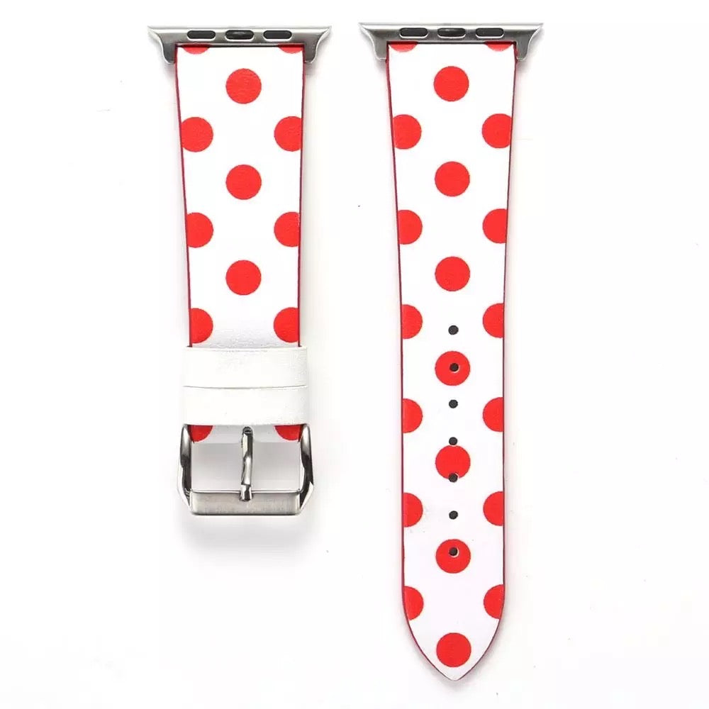 Polka Dot Leather Bands For Apple Watch Multiple Colors Available