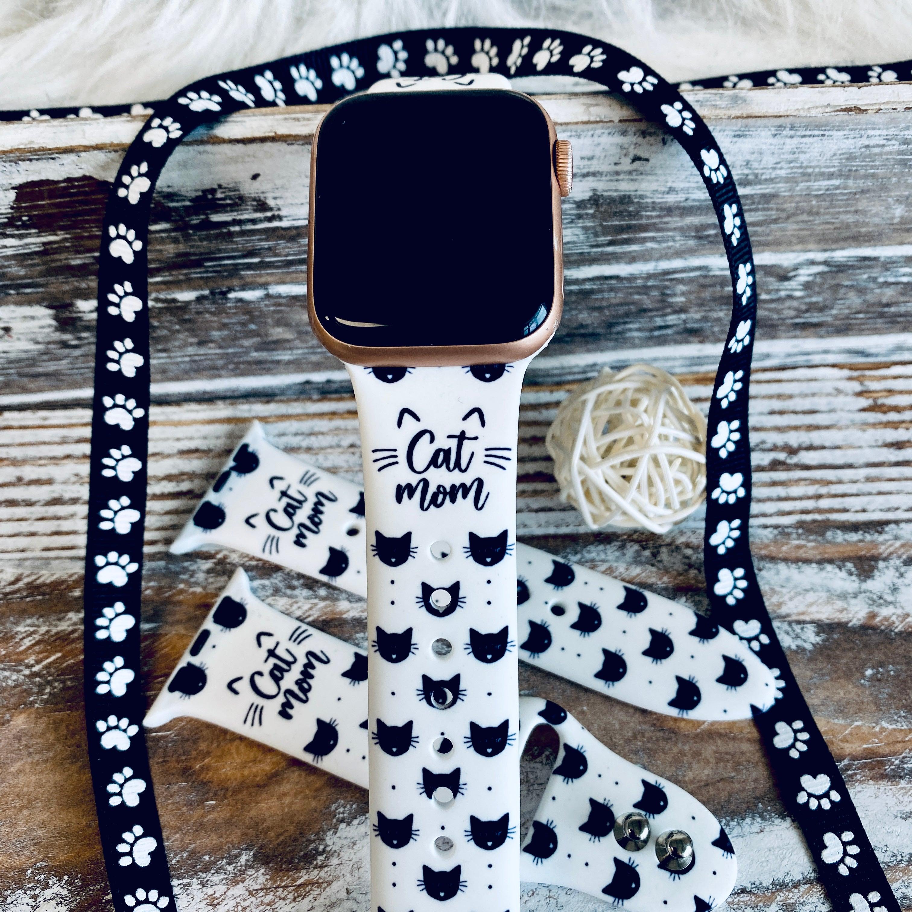 Cat Mom Print Silicone Band For Apple Watch - Fancy Bands