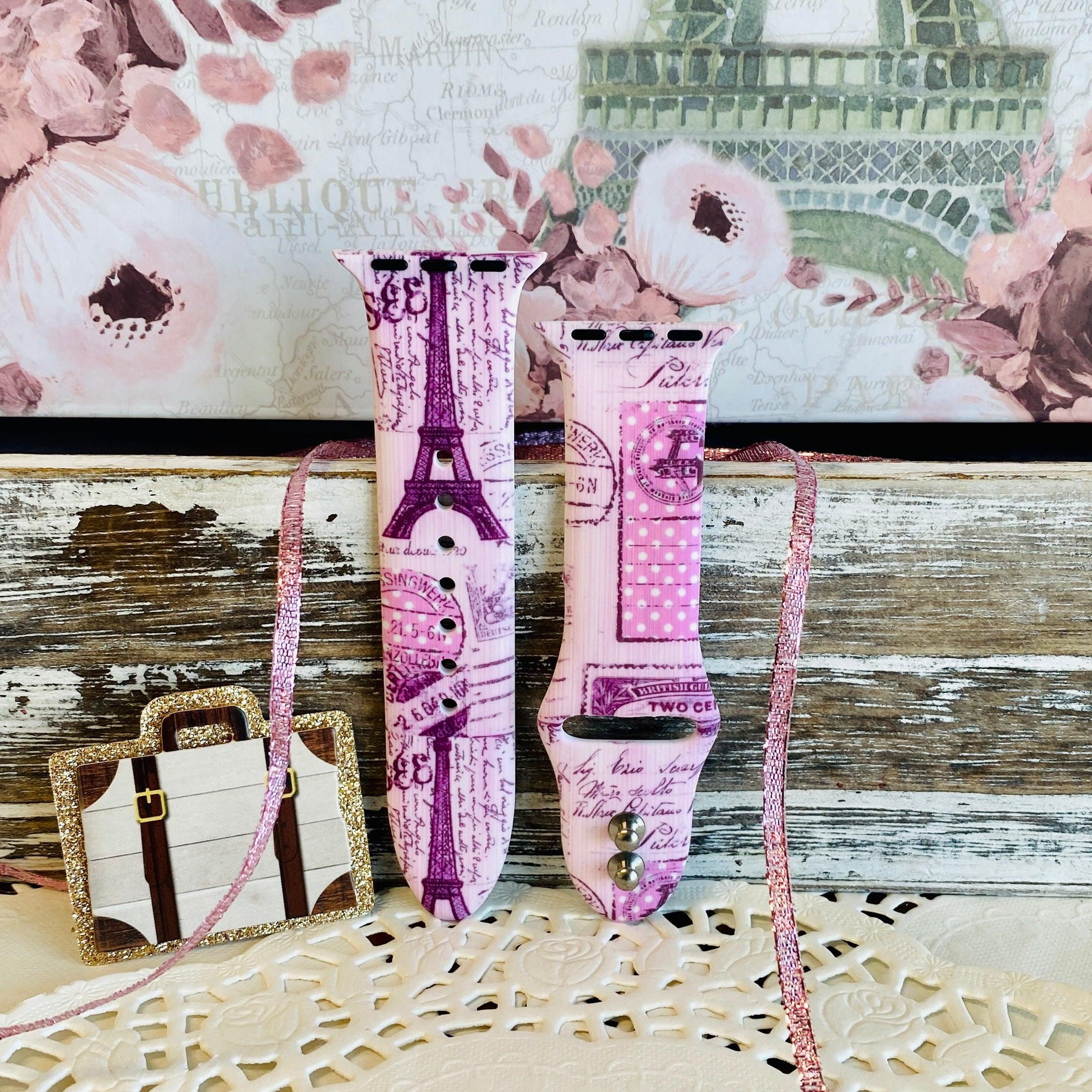 Bon Voyage Print Silicone Band For Apple Watch Two Colors Available - Fancy Bands