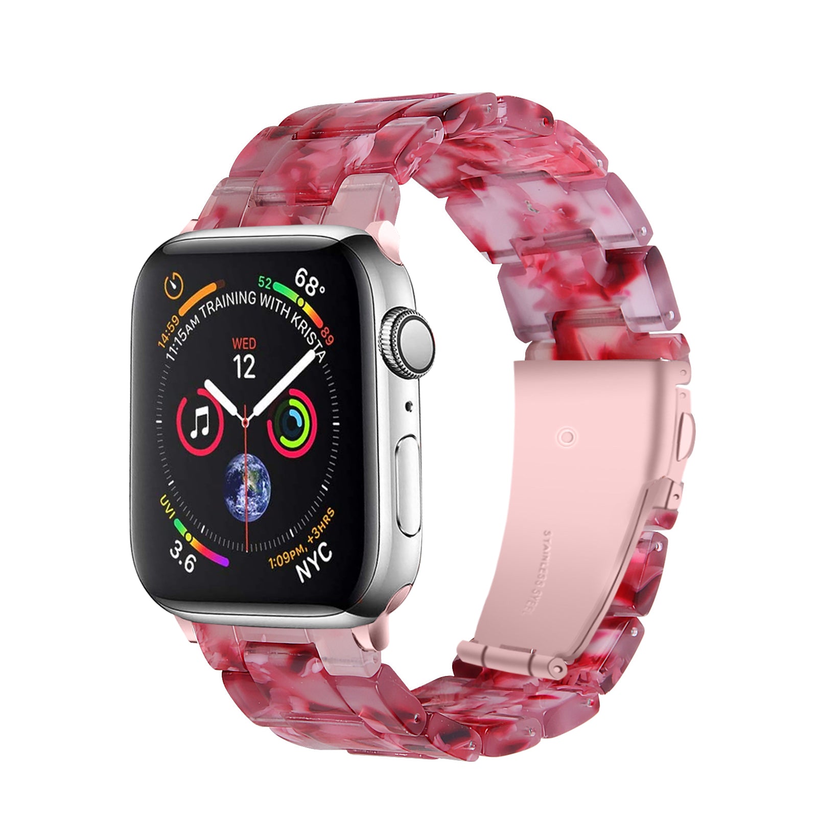Luxurious Resin Link Band For Apple Watch Multiple Colors Available — Lighter than stainless steel metal band.Unique light and slim design makes the watch strap thinner more flexible.You will get t...