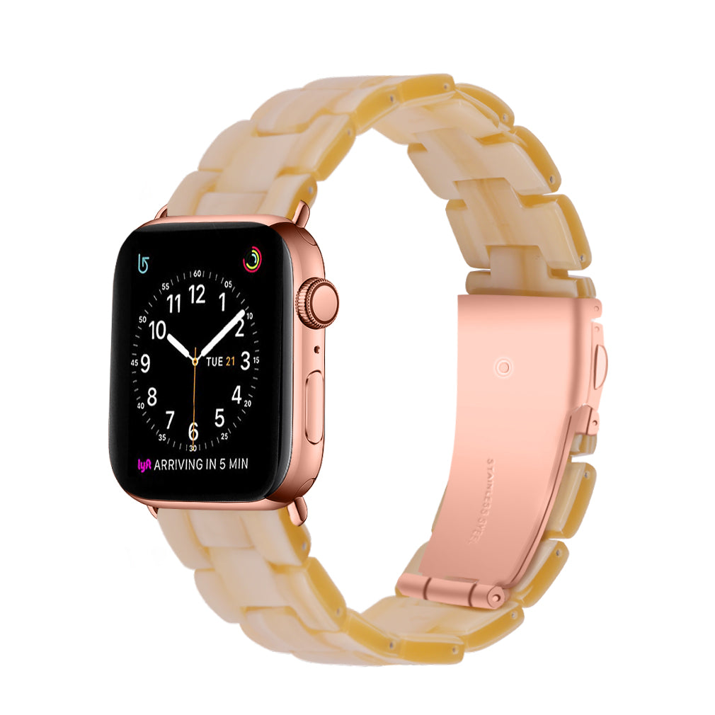 Luxurious Resin Link Band For Apple Watch Multiple Colors Available — Lighter than stainless steel metal band.Unique light and slim design makes the watch strap thinner more flexible.You will get t...
