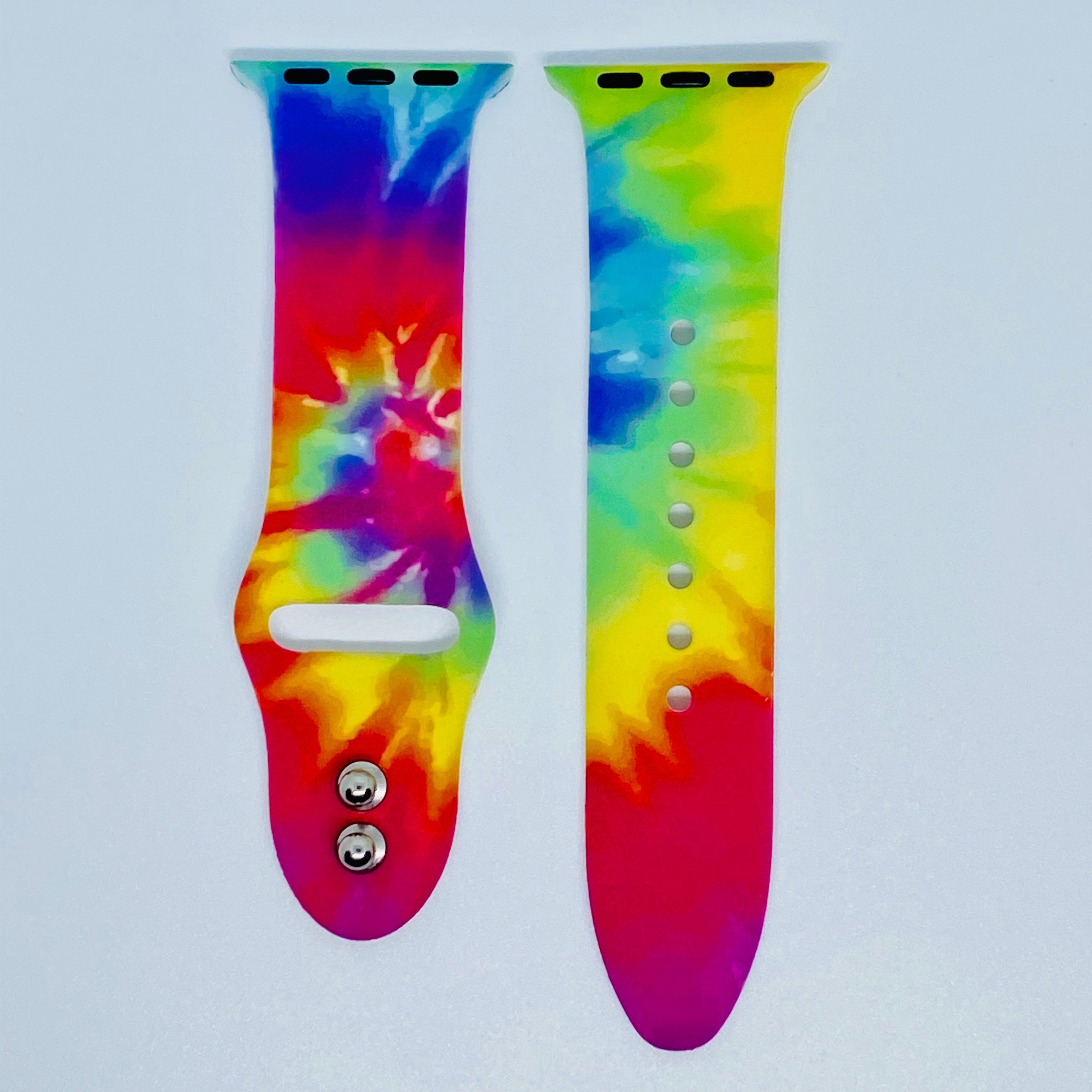 Colorful Tie Dye Print Silicone Band For Apple Watch - Fancy Bands