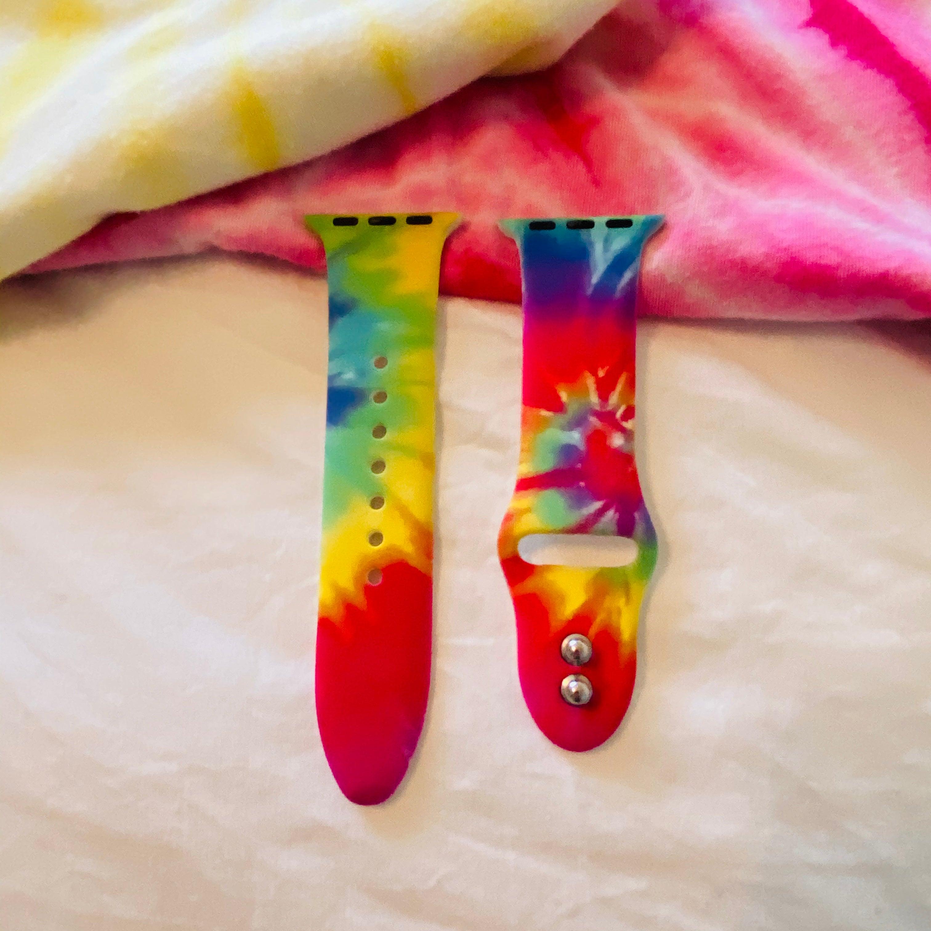 Colorful Tie Dye Print Silicone Band For Apple Watch - Fancy Bands